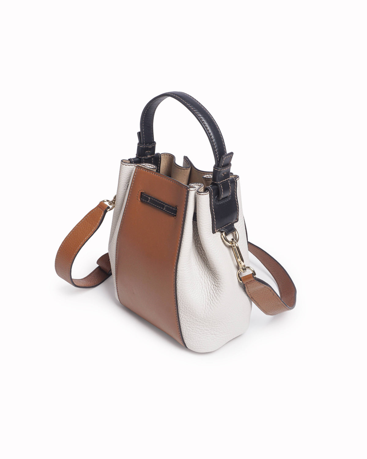 Furla Miastella Color-Block Leather & Suede Vertical Bucket Bag