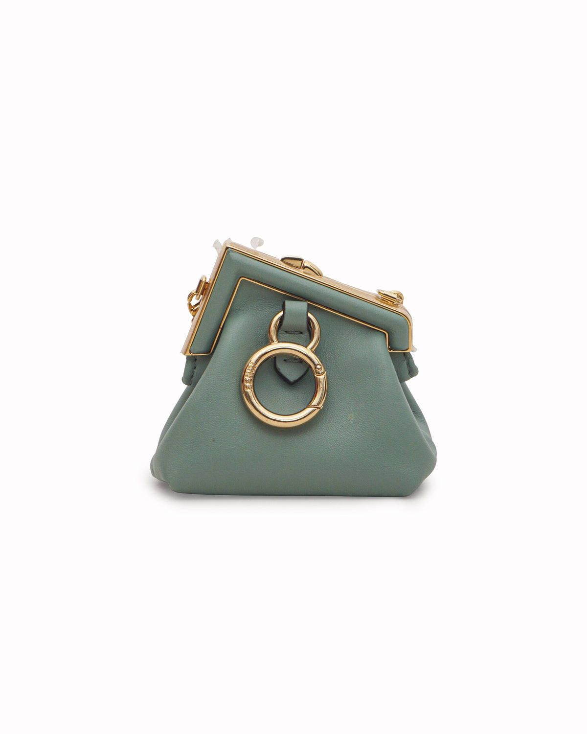 Fendi First Sage Green Leather Nano Charm Bag