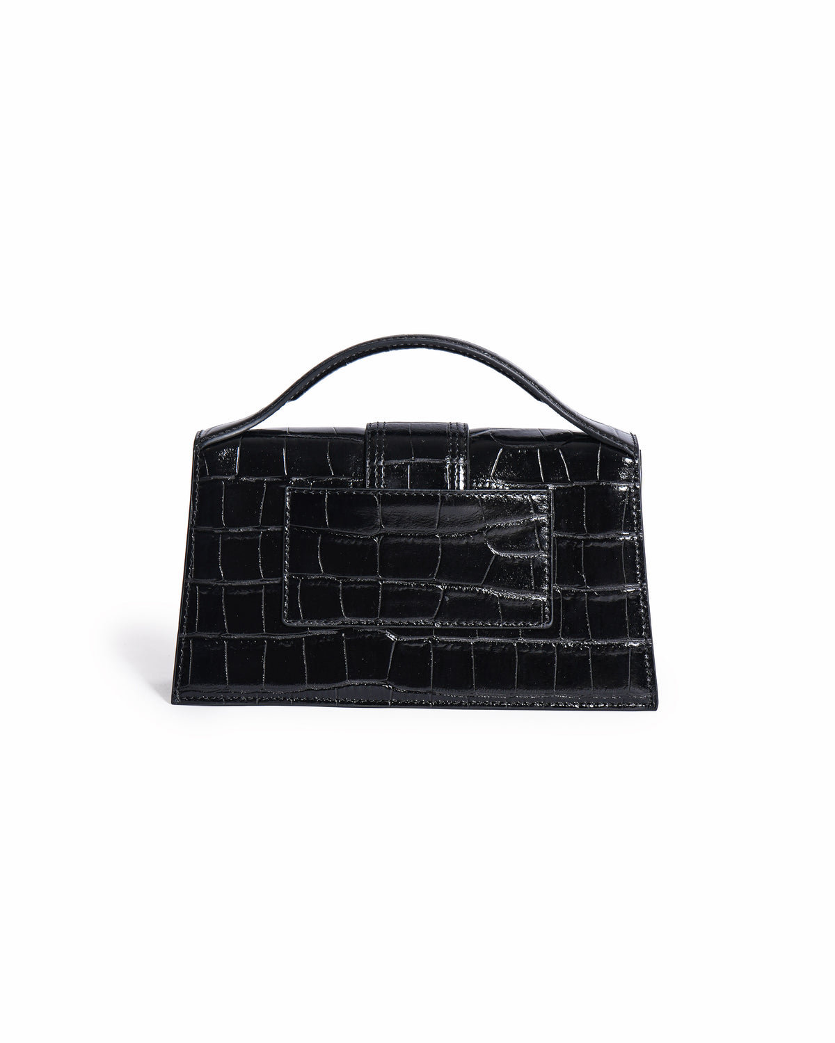 Jacquemus Le Grand Bambino Croc-Embossed Crossbody Bag In Black