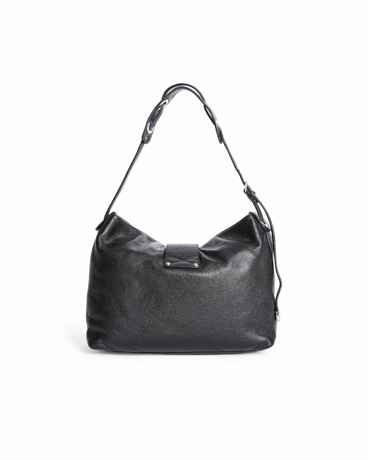 Jimmy Choo Black Pebbled Leather Shoulder bag