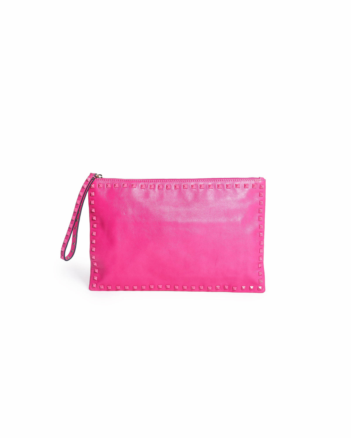 Valentino Garavani Rockstud Flat Leather Clutch Bag
