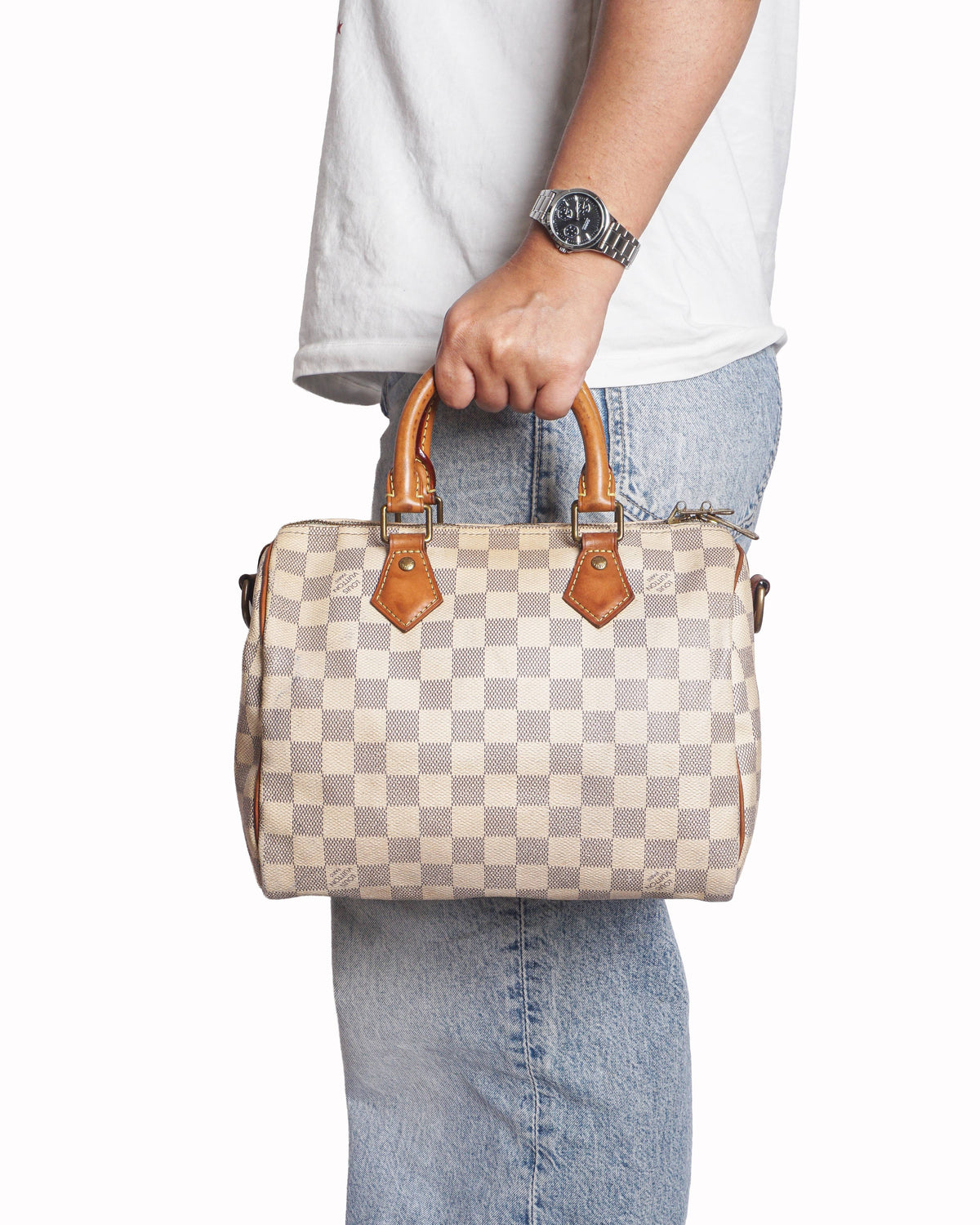 Louis Vuitton Damier Azur Speedy 30 Shoulder Bag