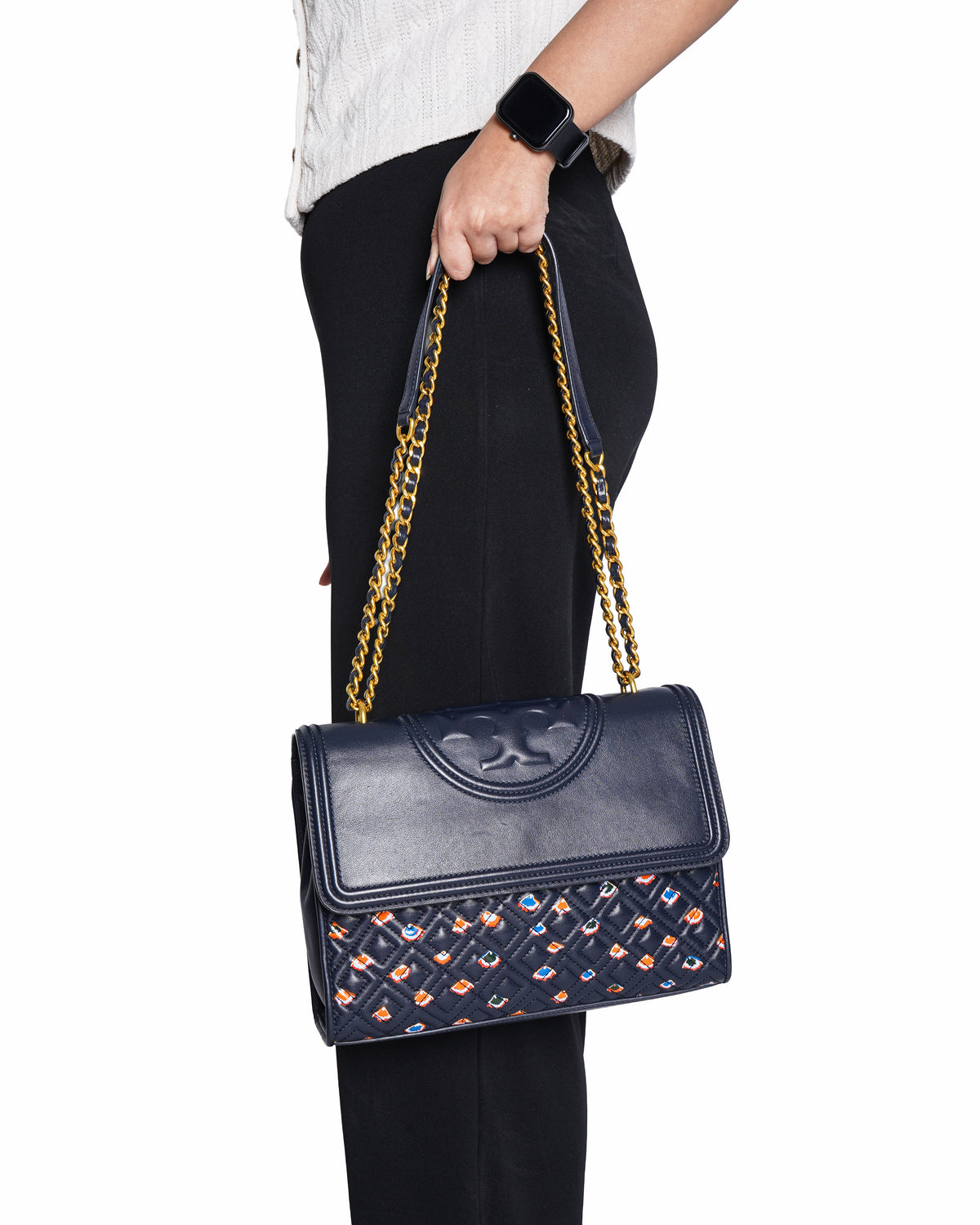 Tory Burch Fleming Floral Printed Shoulder Bag