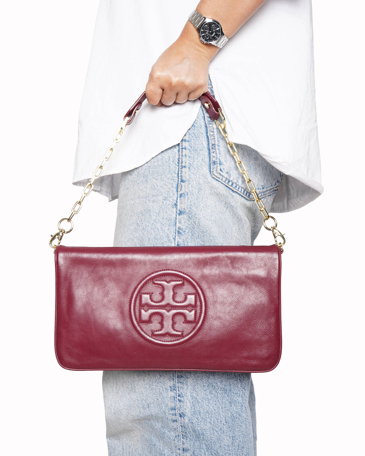 Tory burch bombe reva clutch with removable strap