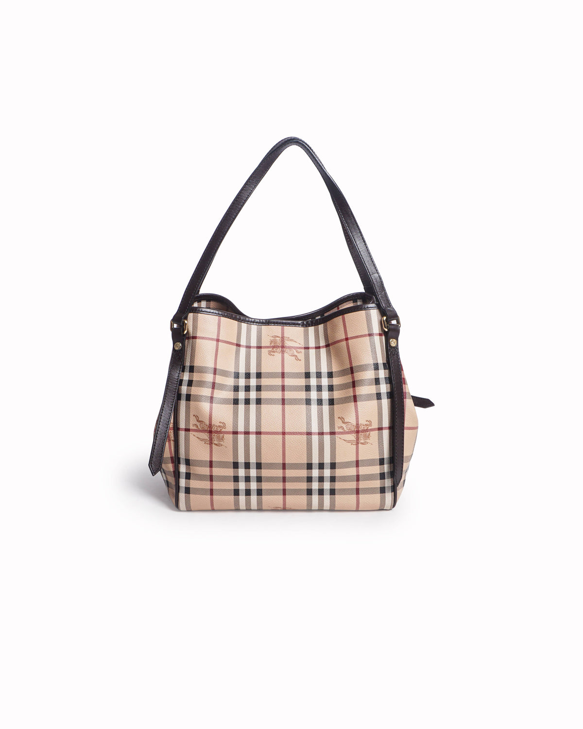 Burberry Beige Haymarket Check Canvas Tote Bag