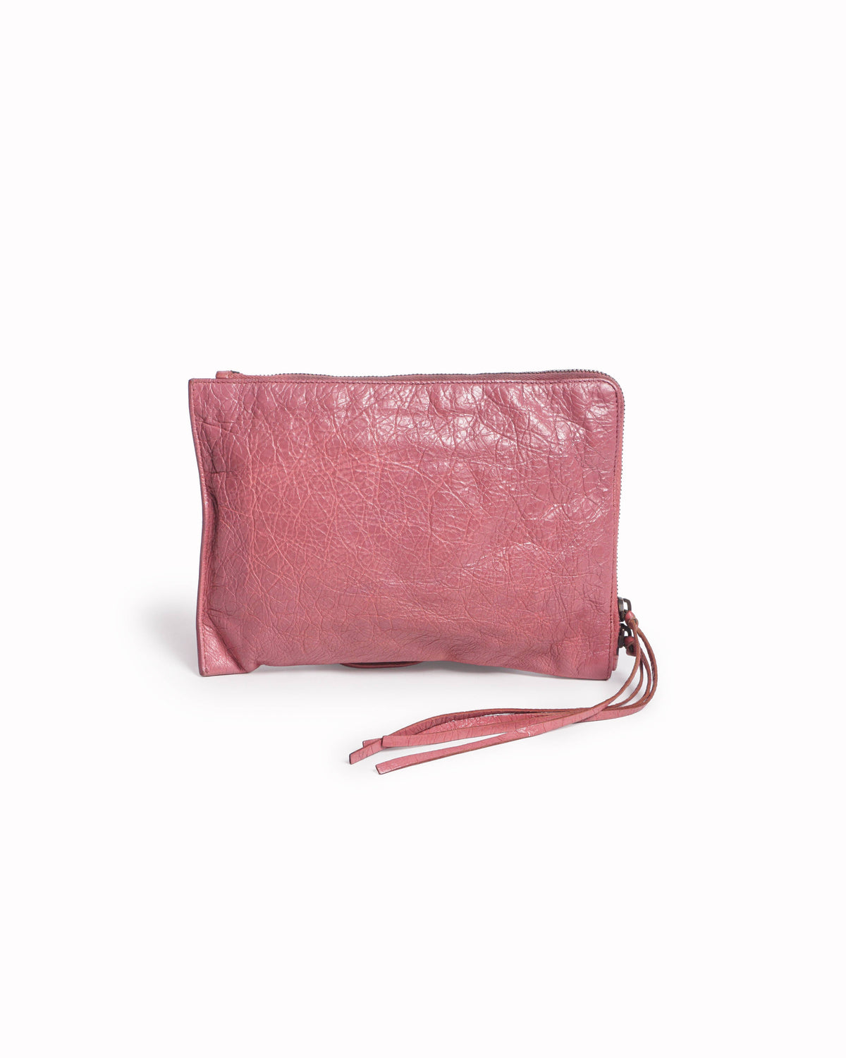 Balenciaga Classic Arena Leather Pouch Coral Pink