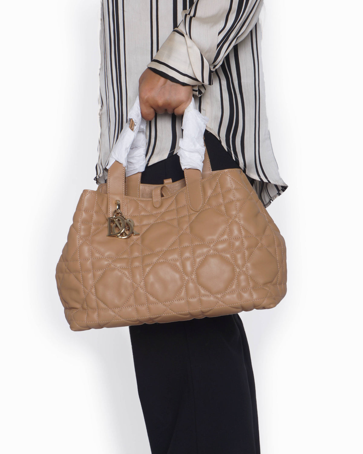 Dior Small Toujours Bag in craie Macrocannage calfskin