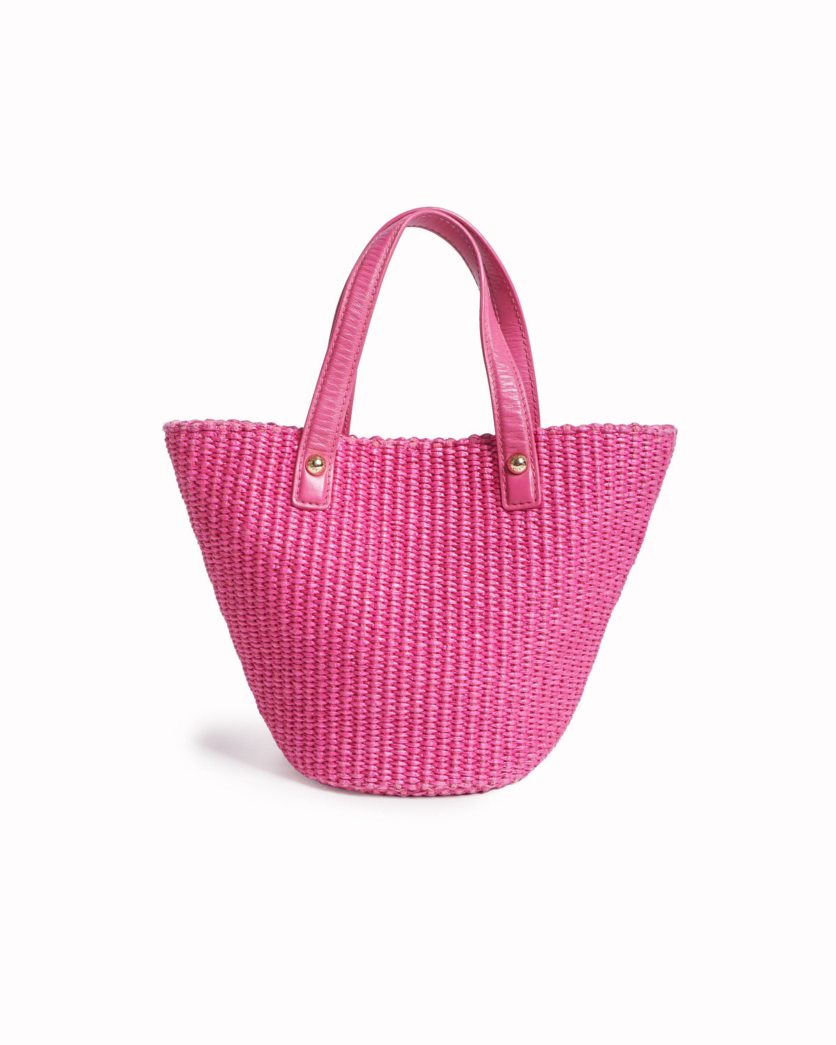 Dolce & Gabbana Pink Straw DG Logo Tote Bag