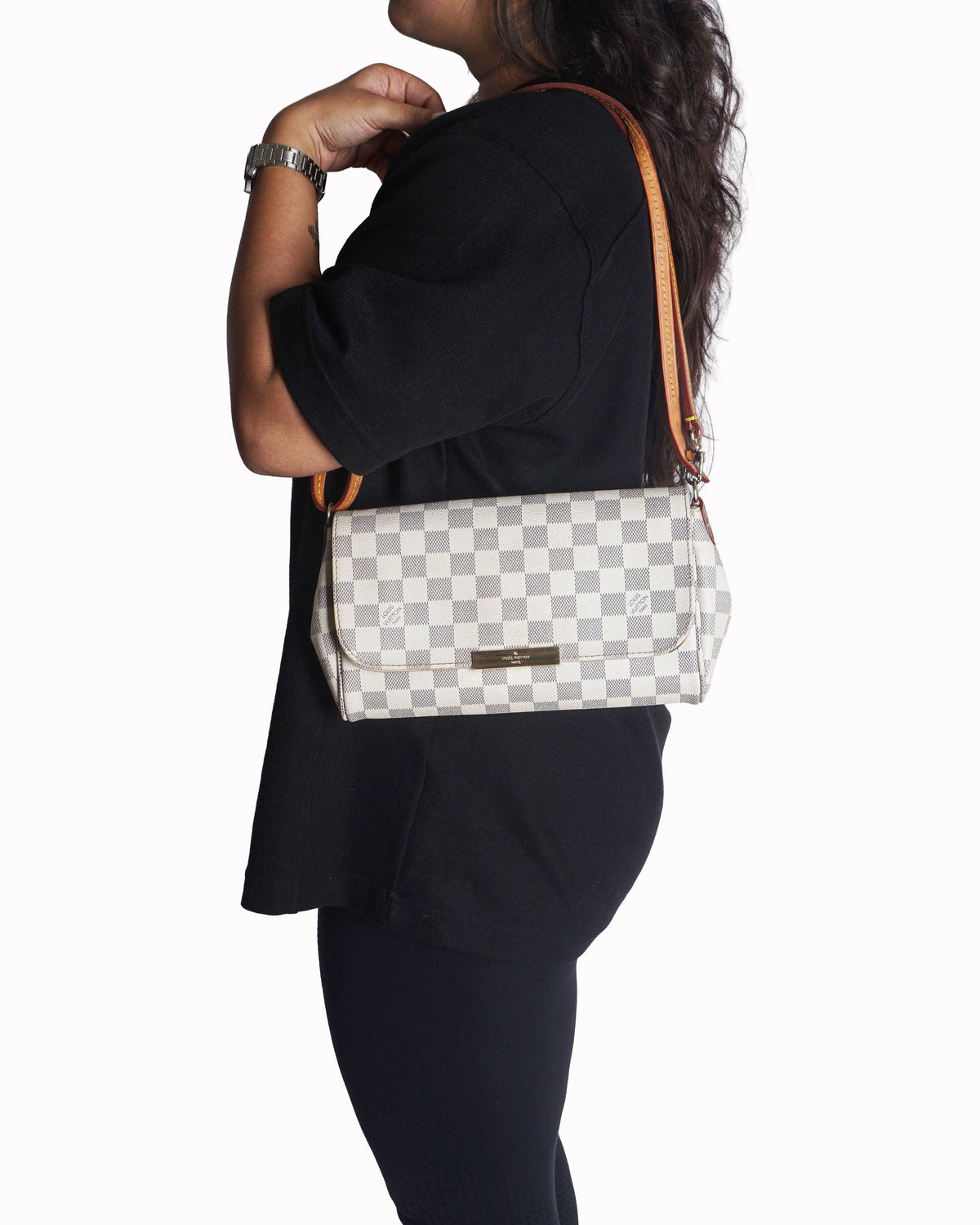 Louis Vuitton Favorite MM Damier Azur Canvas Crossbody Bag