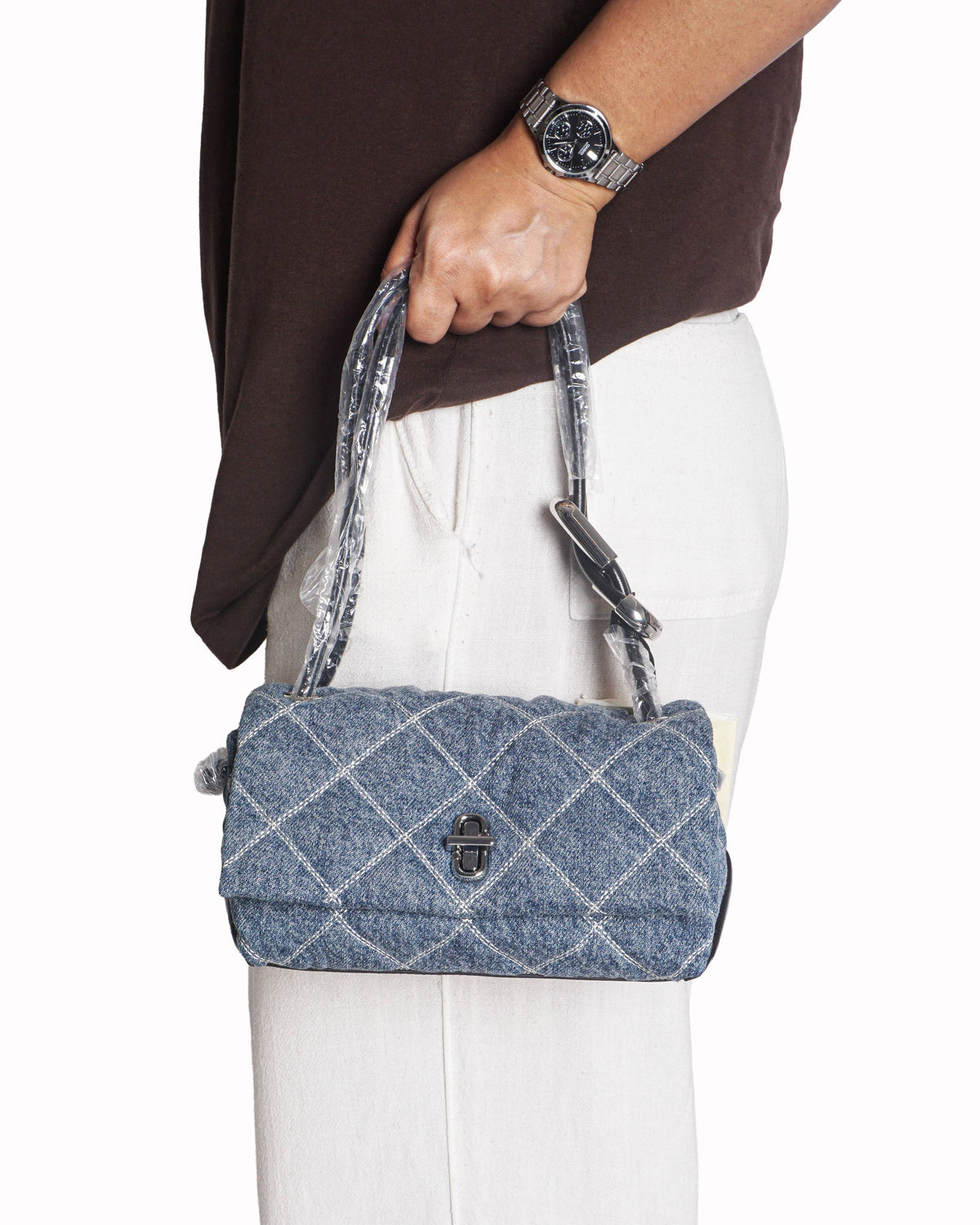 Marc Jacobs Quilted Denim Dual Convertible Shoulder Bag
