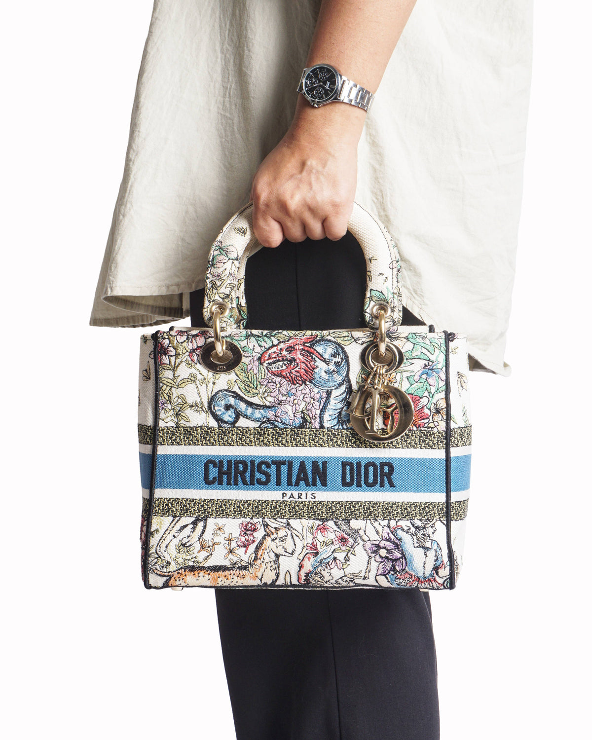 Christian Dior Medium Lady D-Lite Embroidered Shoulder Bag
