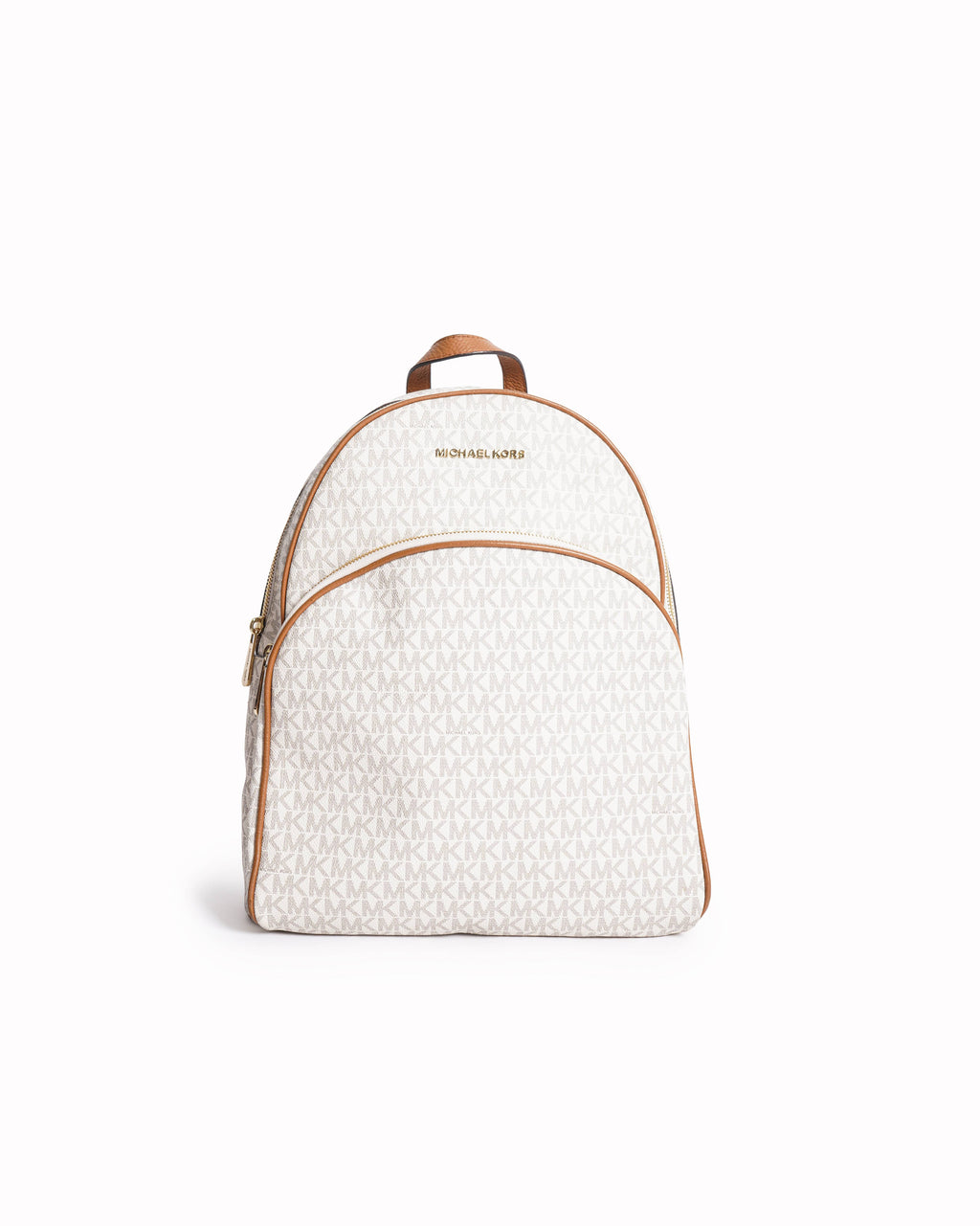 Michael Kors Off-White Monogram Canvas & Tan Leather  display picture 2