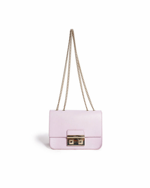 Furla Bella Mini Shoulder Crossbody Leather Bag Winter Rose Pink