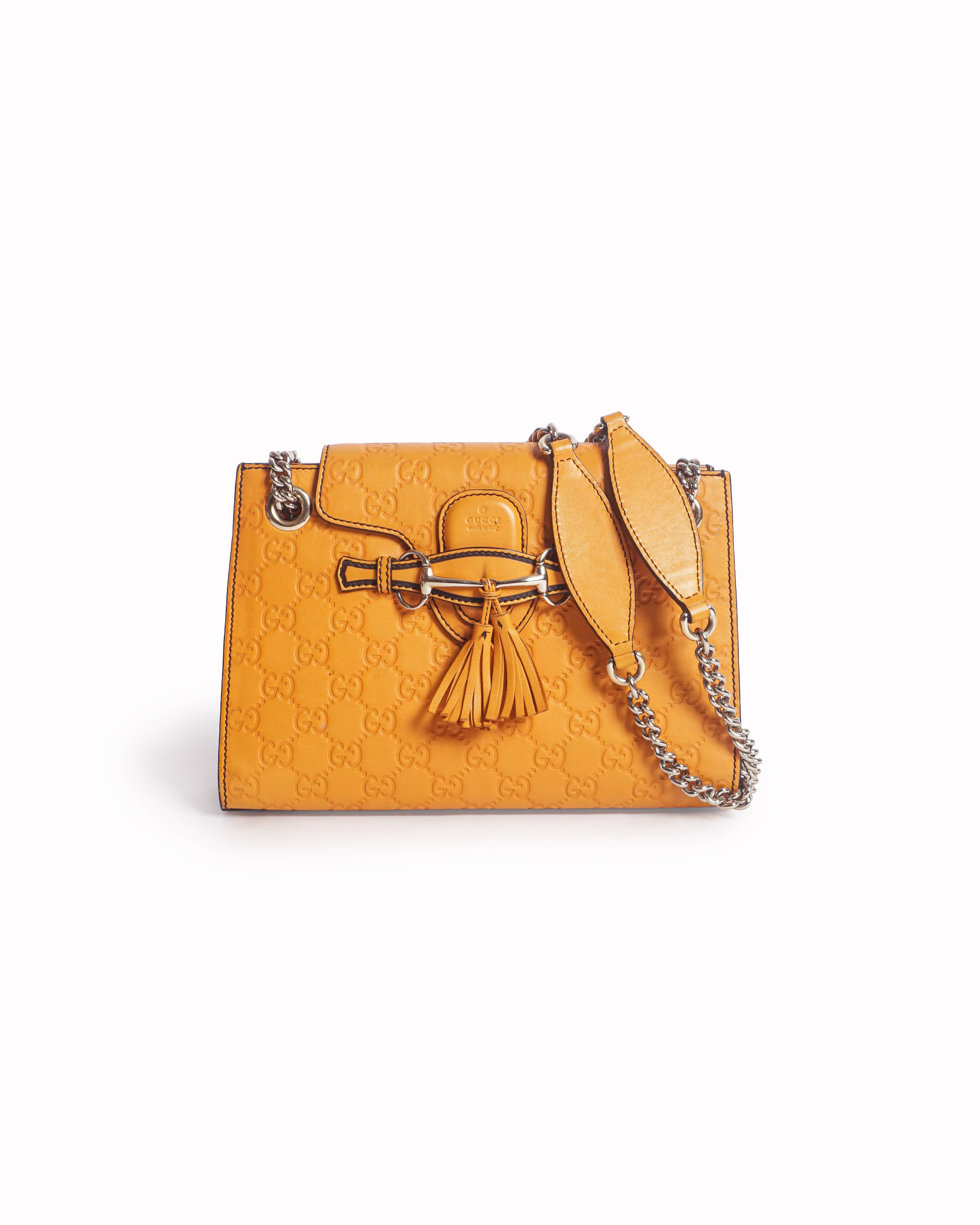 Gucci Orange Guccissima Leather Emily Shoulder Bag