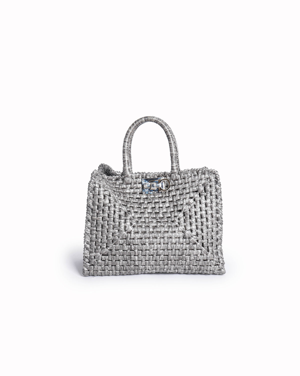 Salvatore Ferragamo Ferragamo Studio Box Woven Raffia Tote Bag