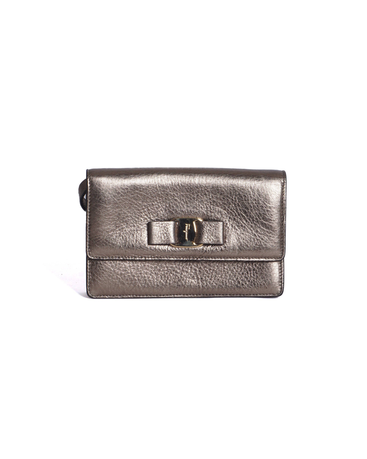 Salvatore Ferragamo Vara Bow Metallic Gold Crossbody Bag