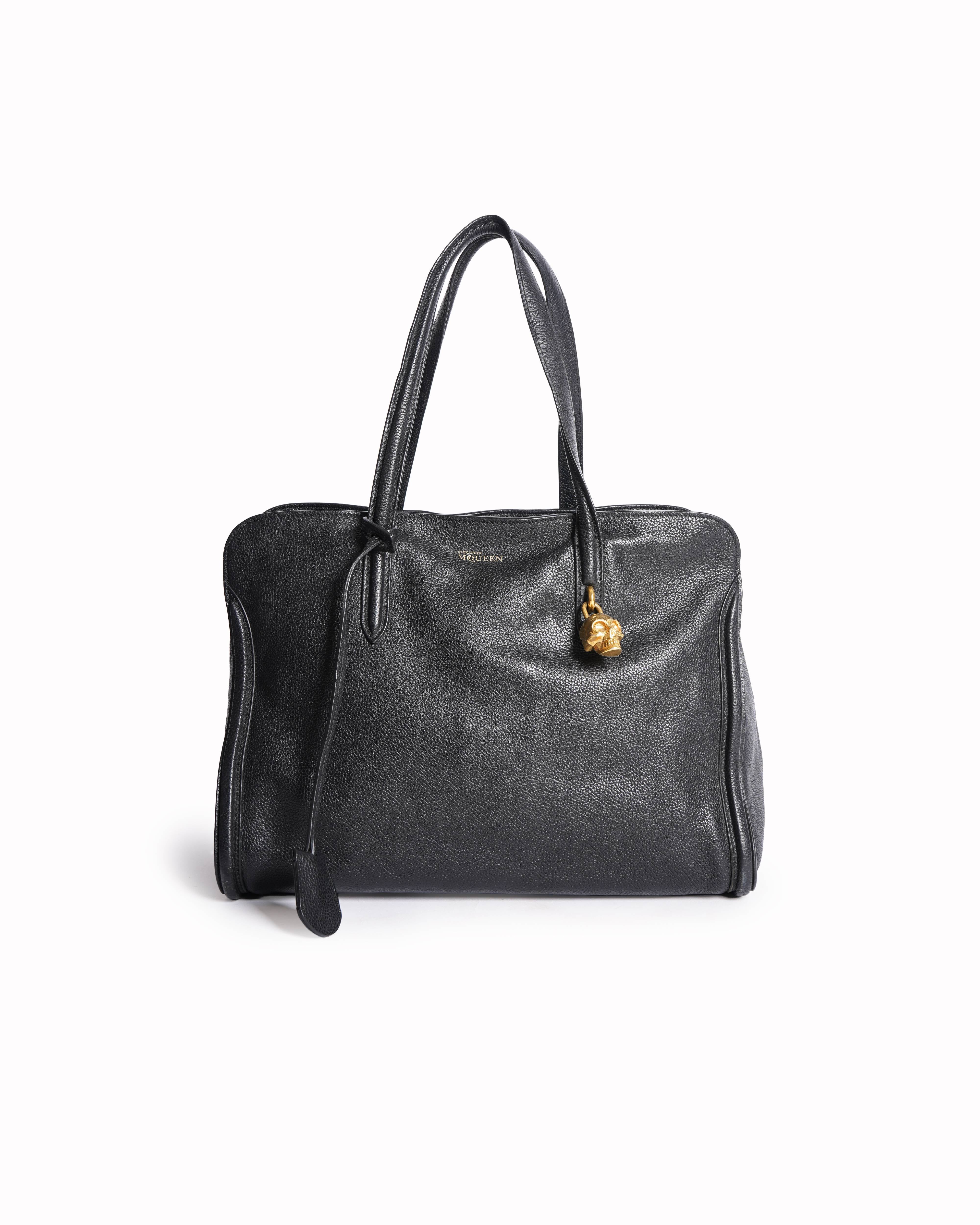 Alexander McQueen Zipper Leather Bowling Bag