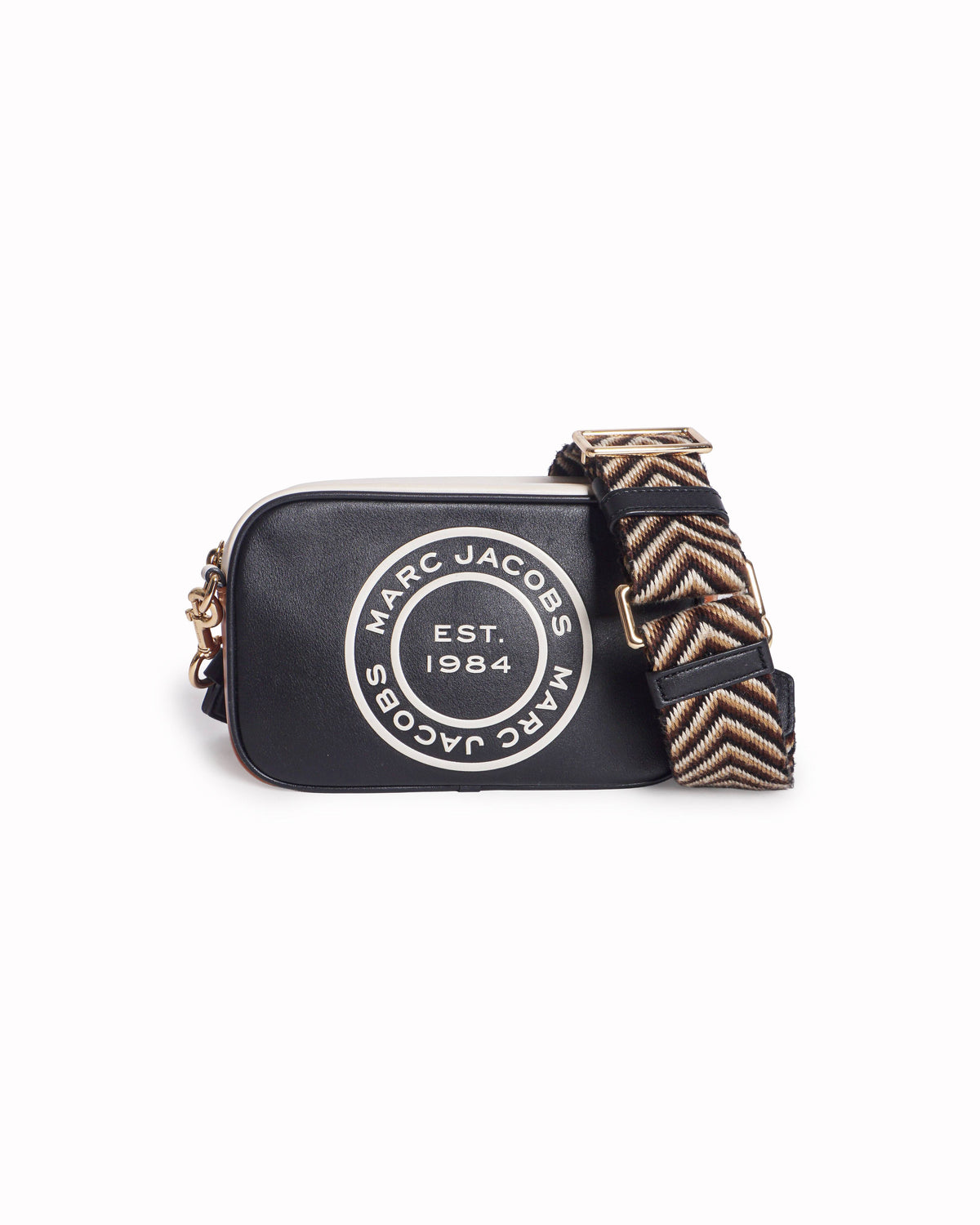 Marc Jacobs Black Flash Leather Graphic Camera Bag