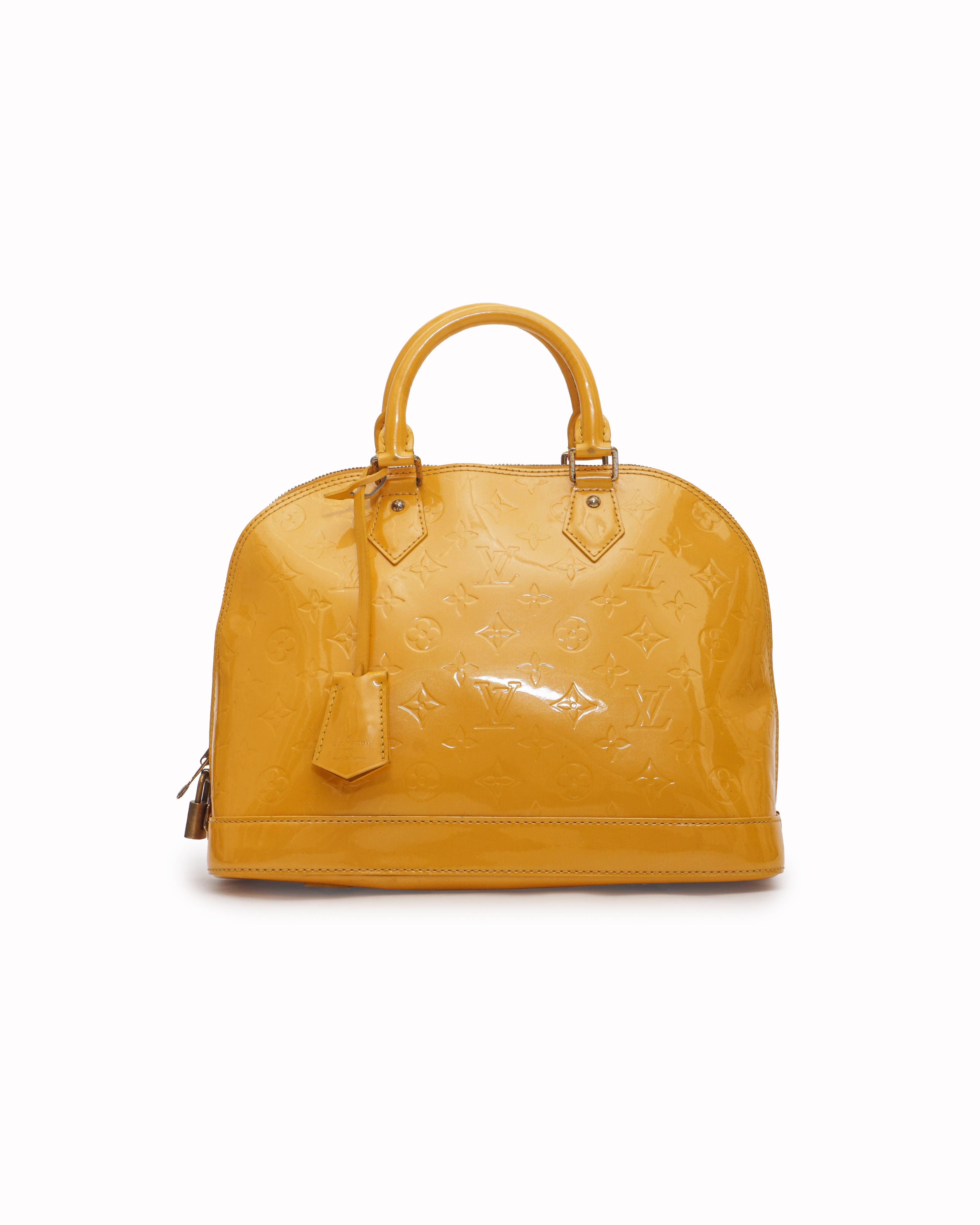 Louis Vuitton Yellow Monogram Vernis Alma PM Bag