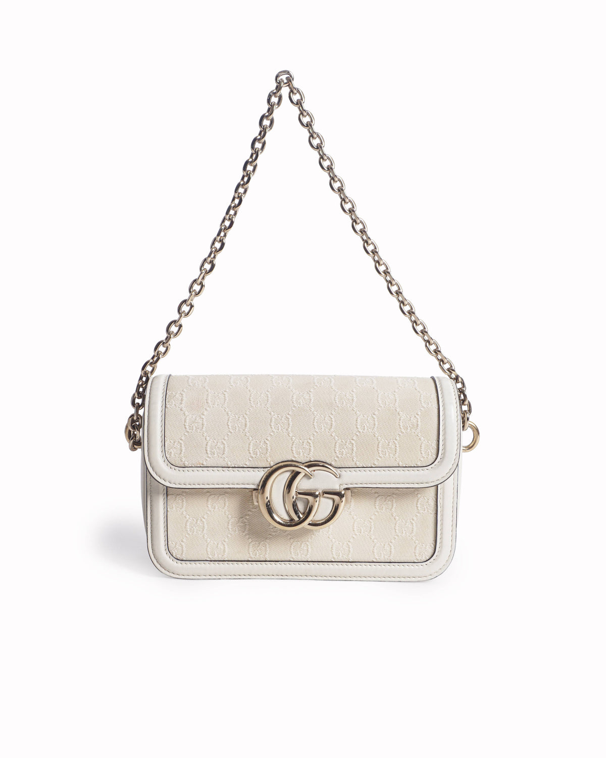 Gucci Ivory GG Canvas GG Marmont Shoulder Bag