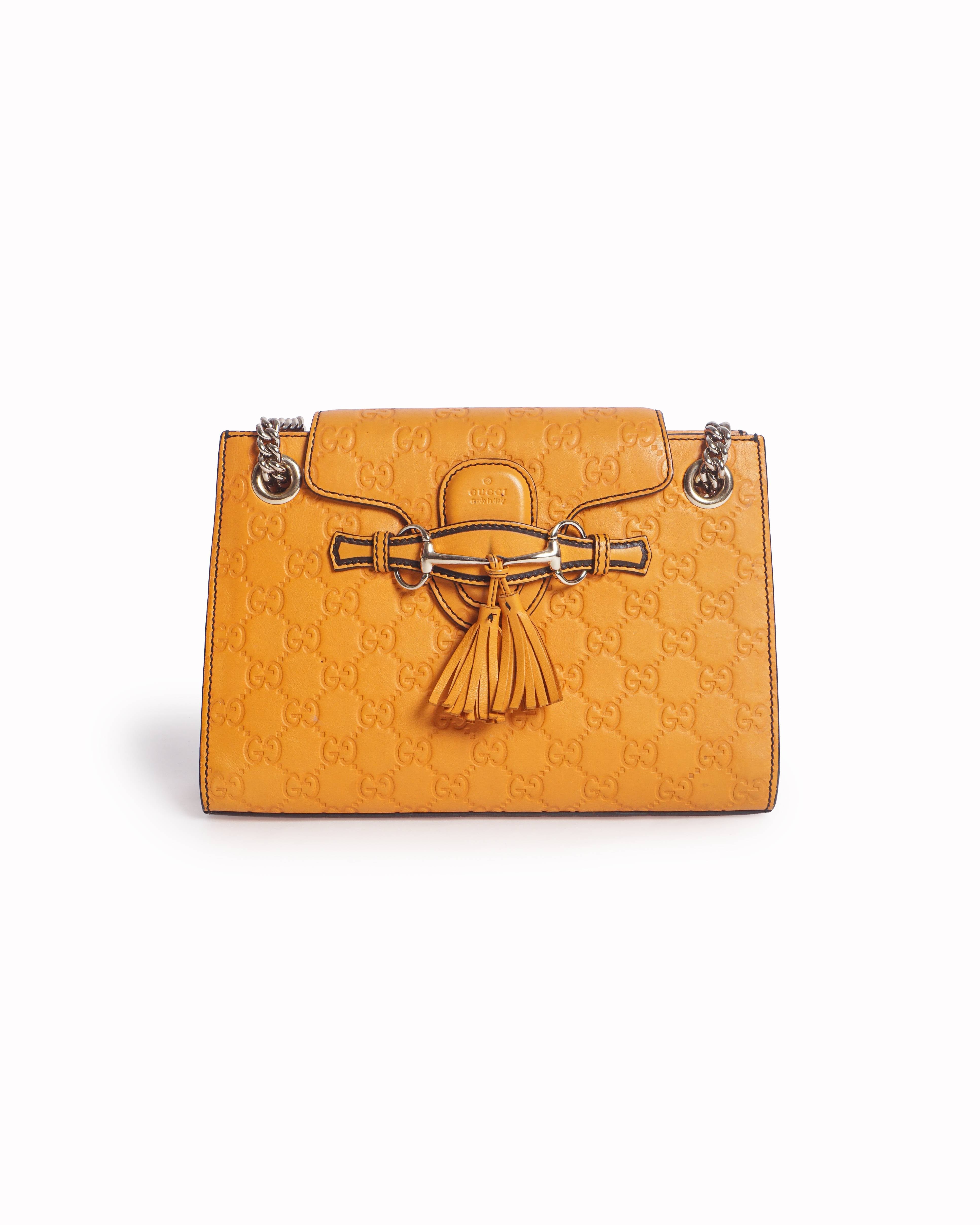 Gucci Orange Guccissima Leather Emily Shoulder Bag