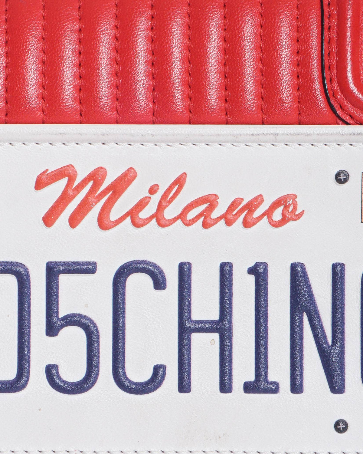 Moschino Number Plate Shoulder Bag In Red
