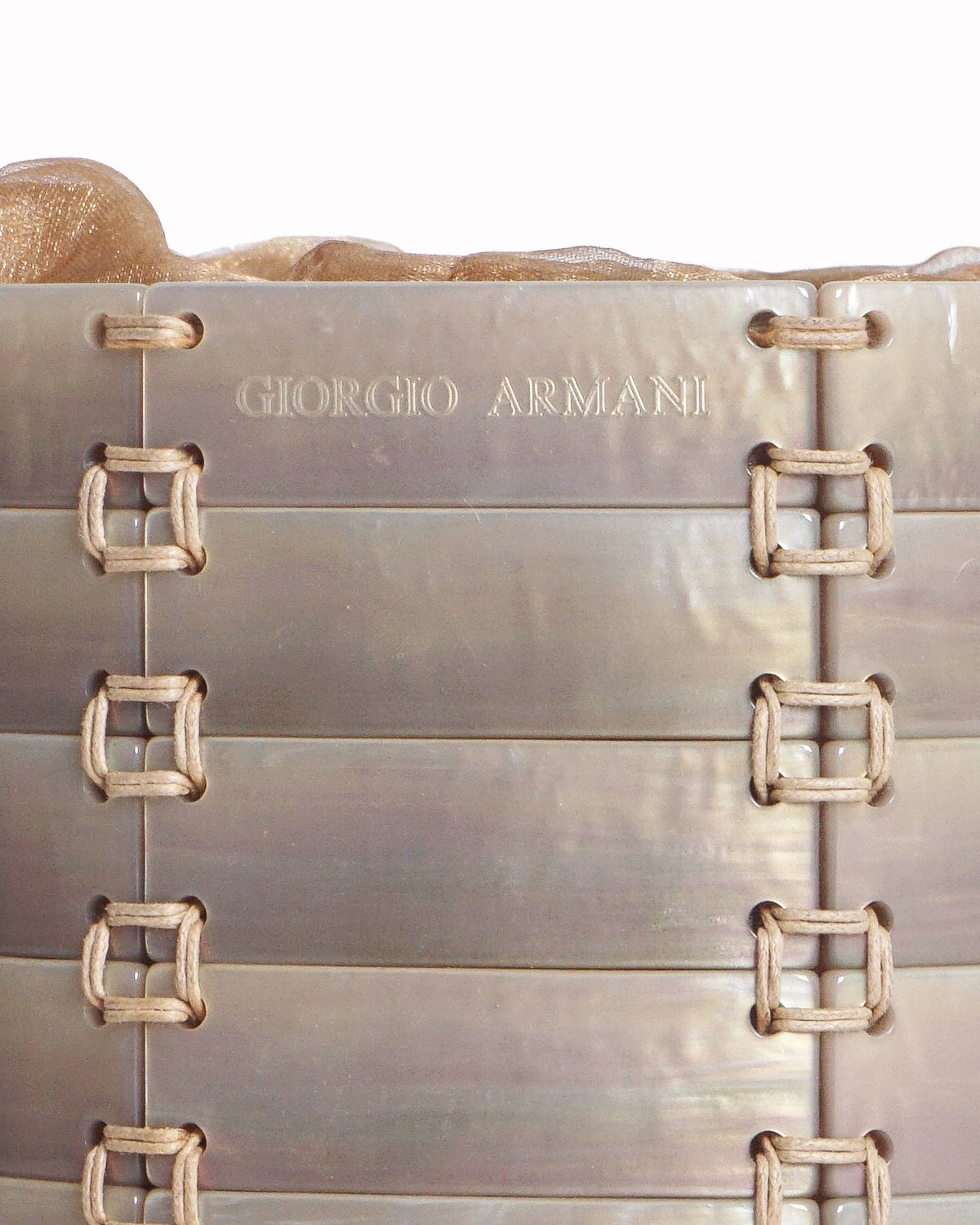 Giorgio Armani Iridescent Mother-of-Pearl Segmented Bucket Bag