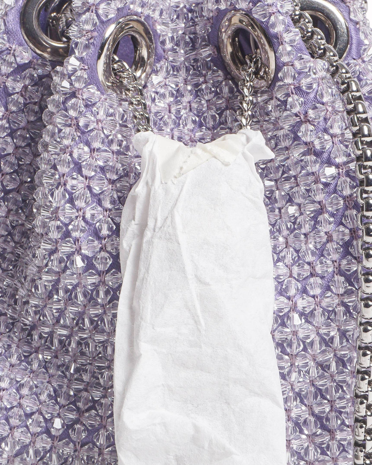 Jimmy Choo Lilac Crystal Micro Bon Bon Beaded Bucket Bag