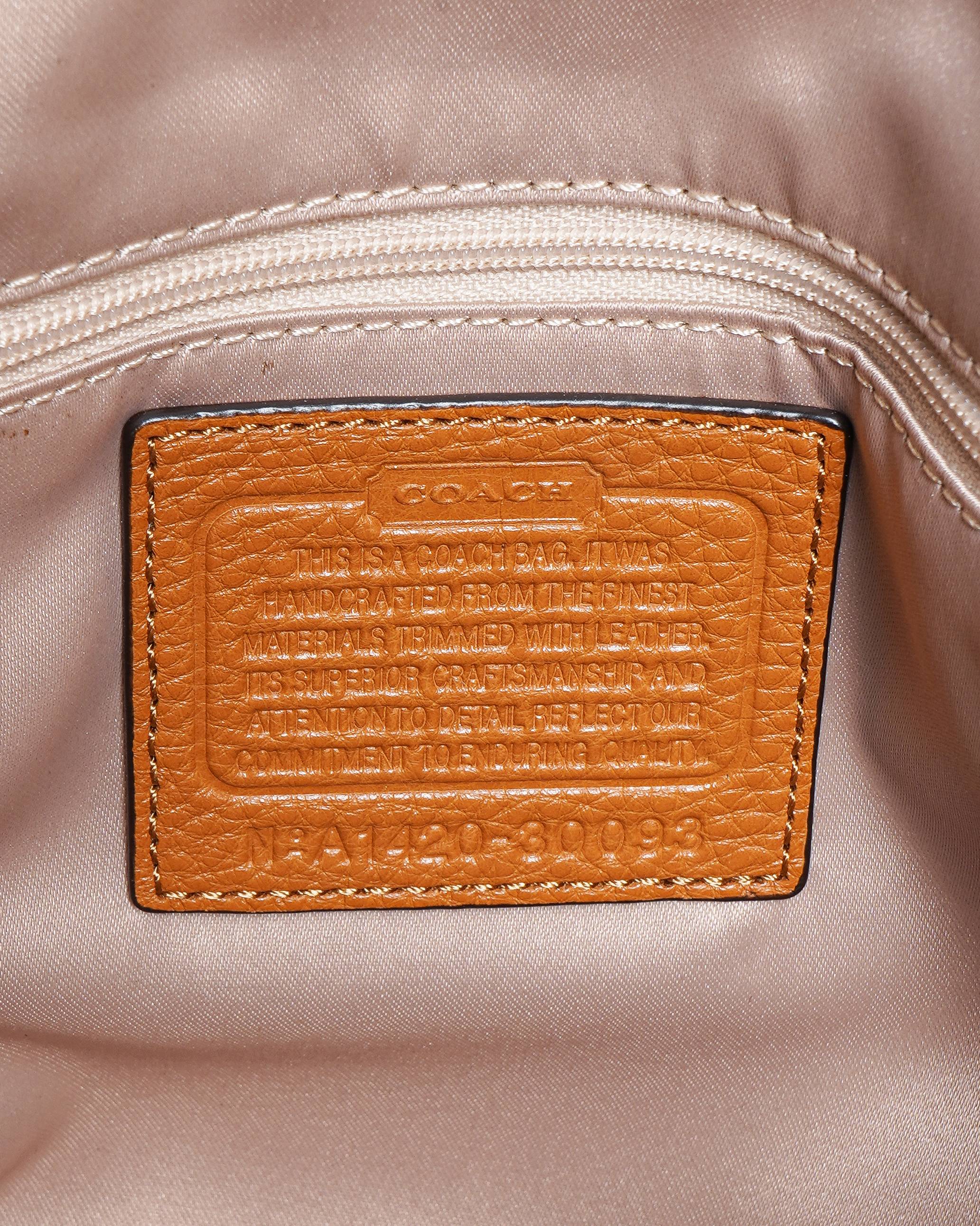 Coach Signature Jacquard and Leather Hobo Shoulder Bag