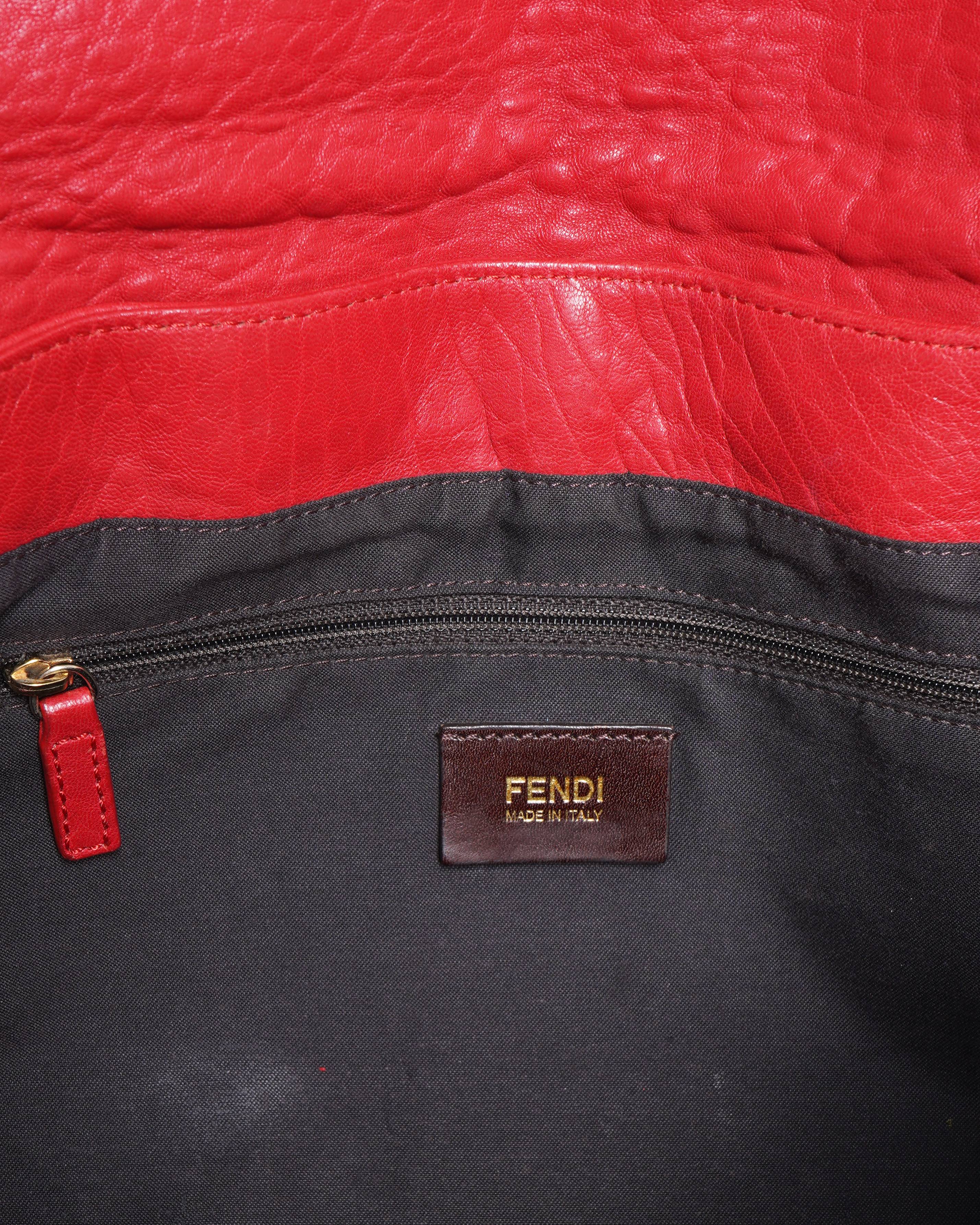 Fendi Red Baguette leather Shoulder bag