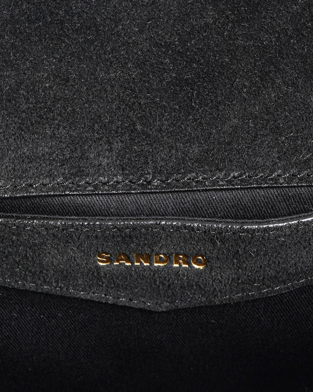 New Sandro Black and White Yza tweed Shoulder Bag