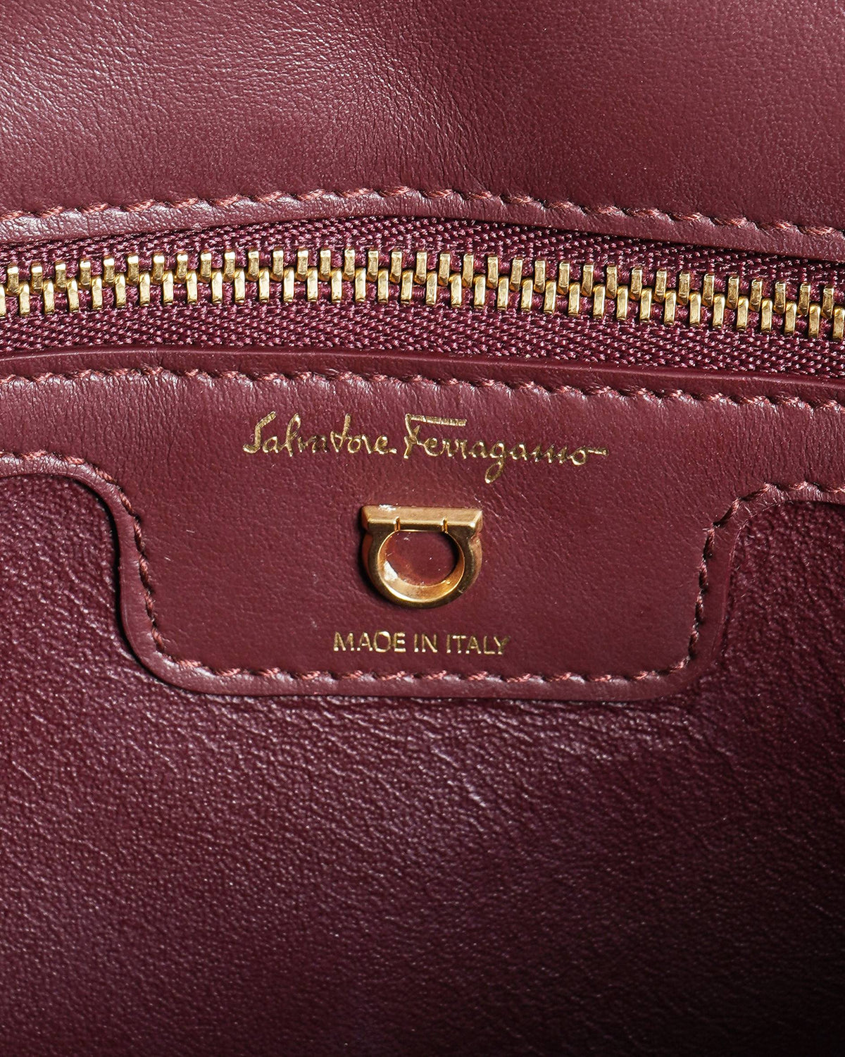 Salvatore Ferragamo Gancini Quilted Leather Shoulder Bag In Maroon