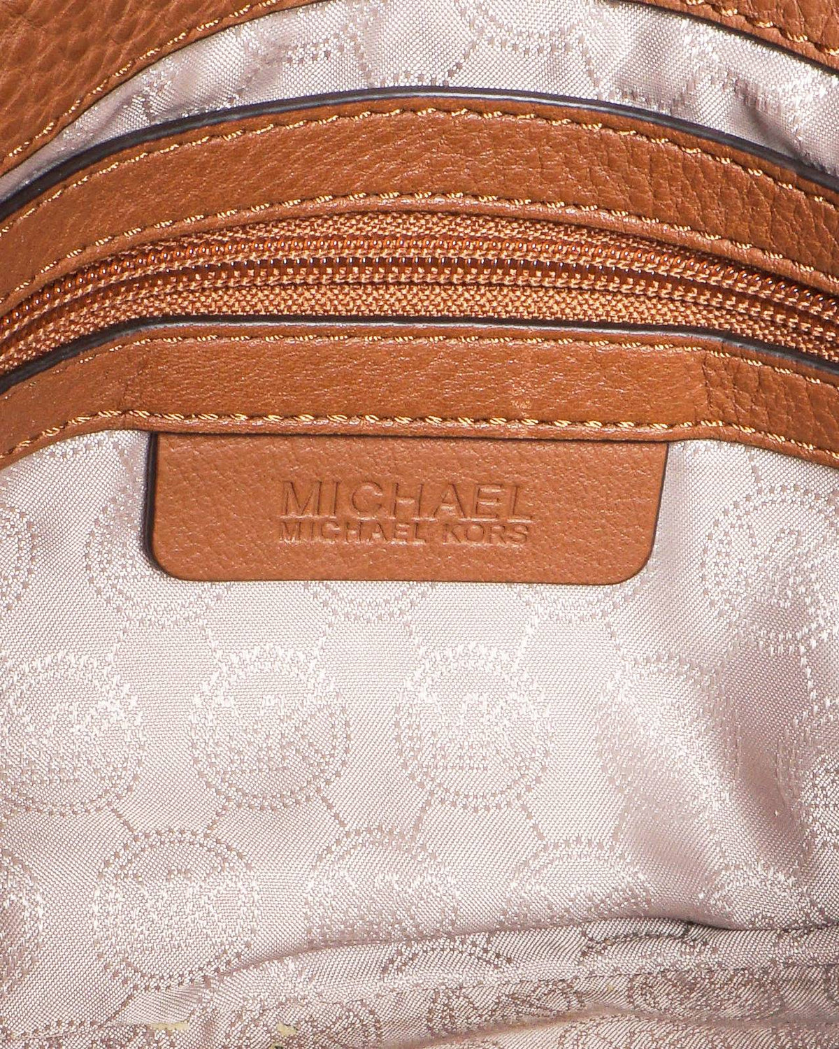 Michael Kors Brown Pebbled Leather Jet Set Chain Tote