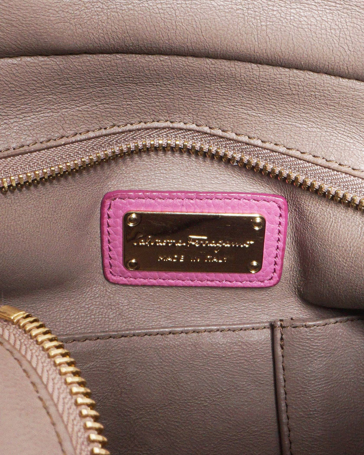 Salvatore Ferragamo Magenta Pink Pebbled Leather Sofia Bag