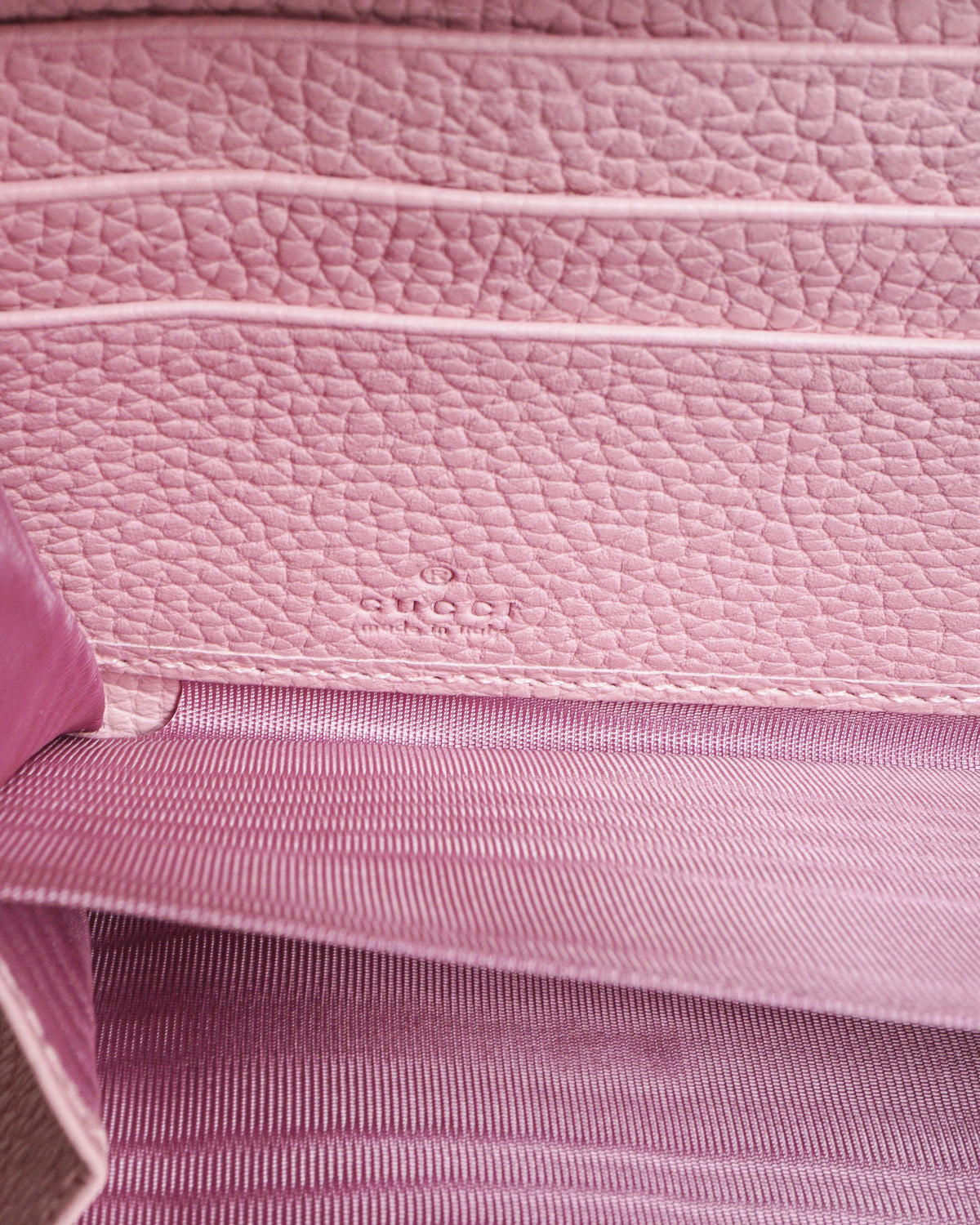 Gucci Pink Leather GG Marmont Bamboo Zip Around Wallet