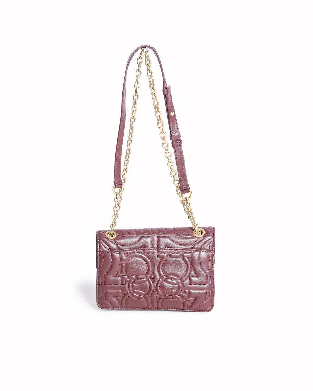 Salvatore Ferragamo Gancini Quilted Leather Shoulder Bag In Maroon