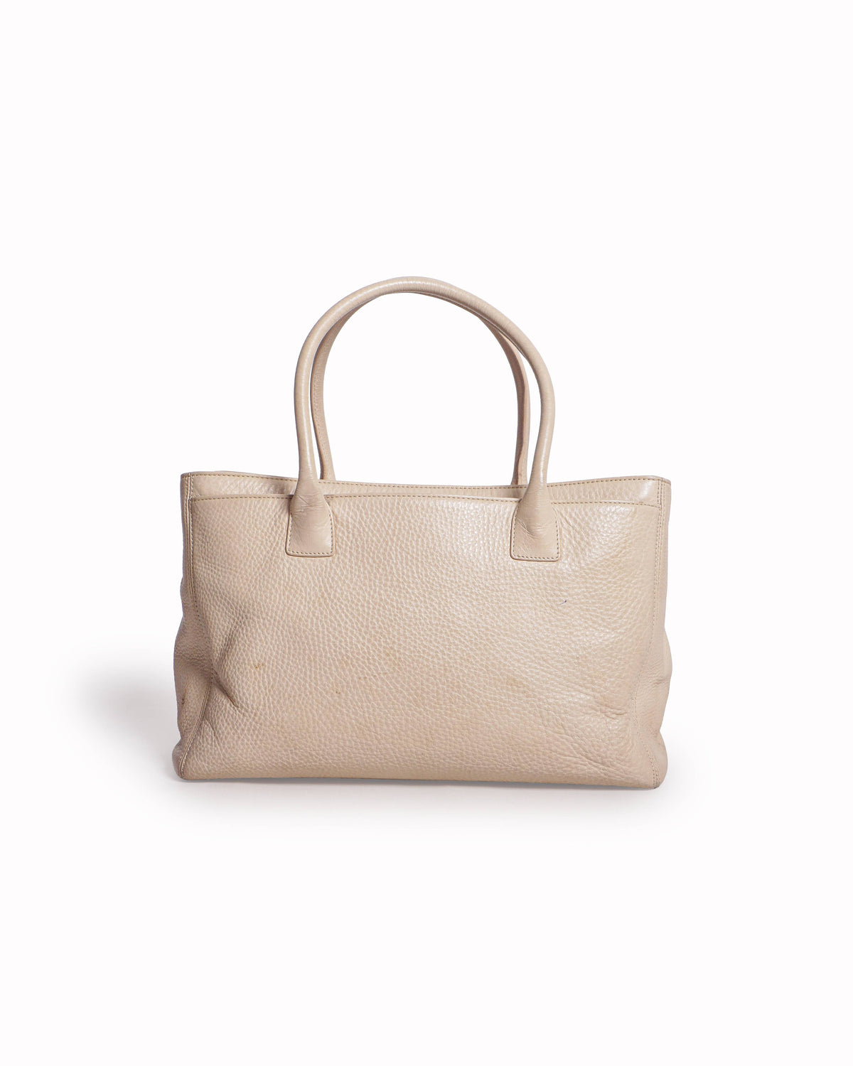 Chanel Beige Pebbled Leather Executive Cerf Tote