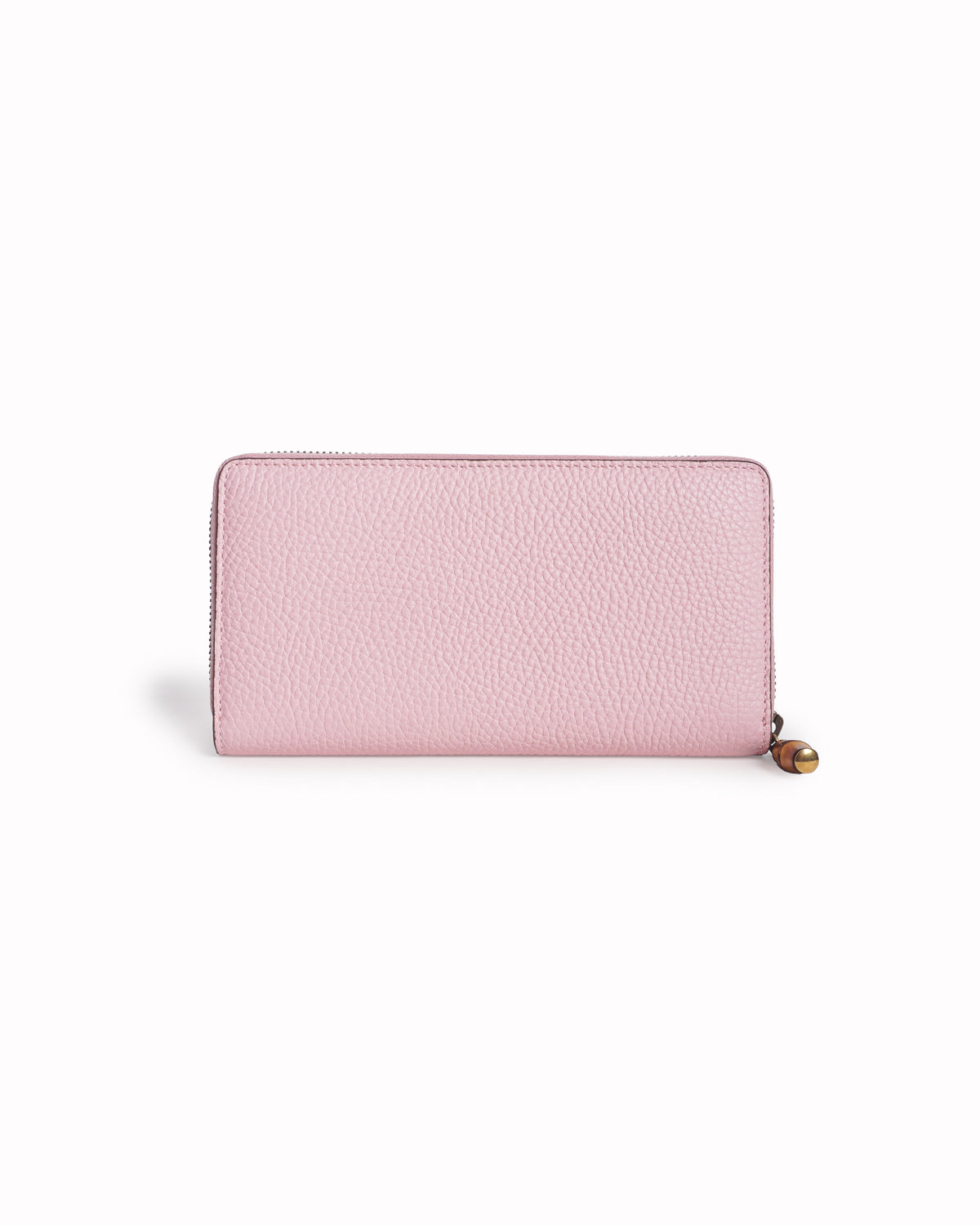 Gucci Pink Leather GG Marmont Bamboo Zip Around Wallet