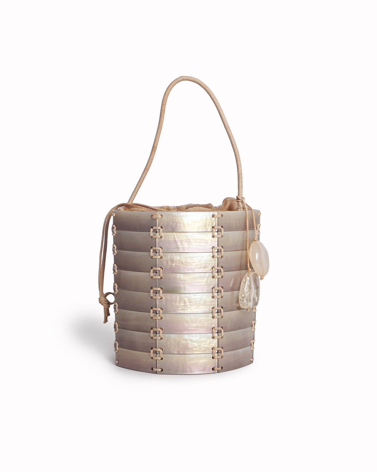 Giorgio Armani Iridescent Mother-of-Pearl Segmented Bucket Bag