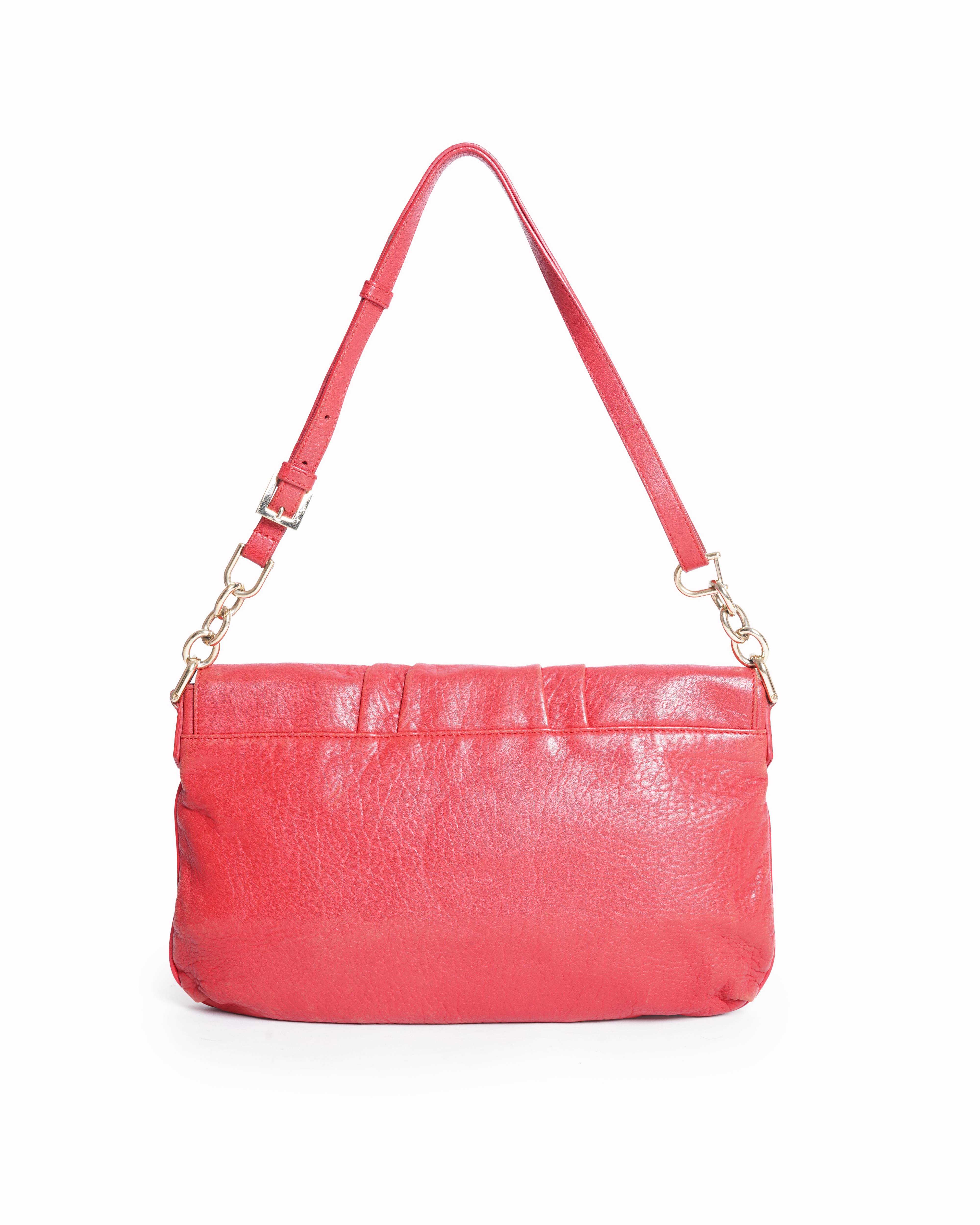 Fendi Red Baguette leather Shoulder bag