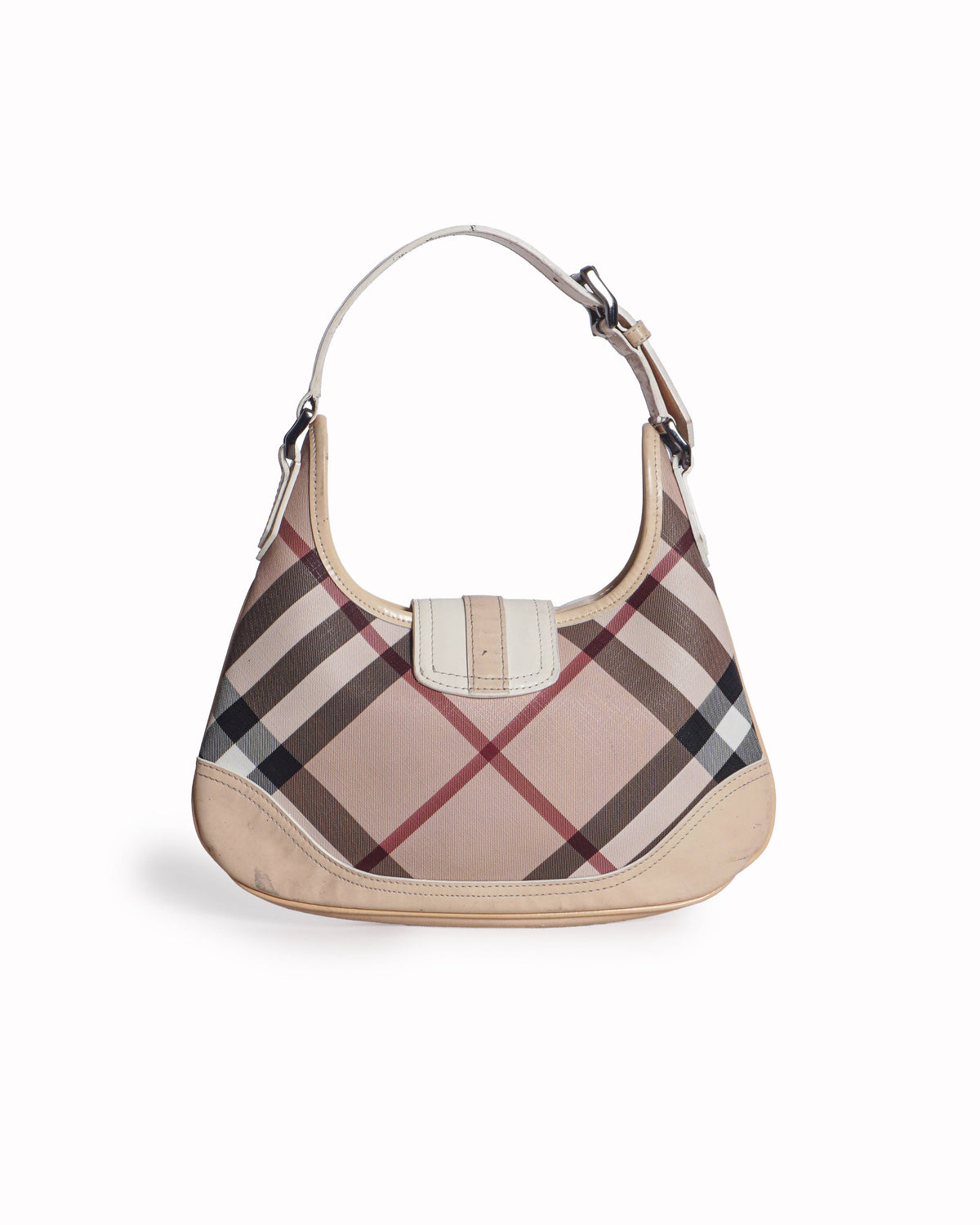 Burberry Vintage Nova Check Buckle Hobo Shoulder Bag