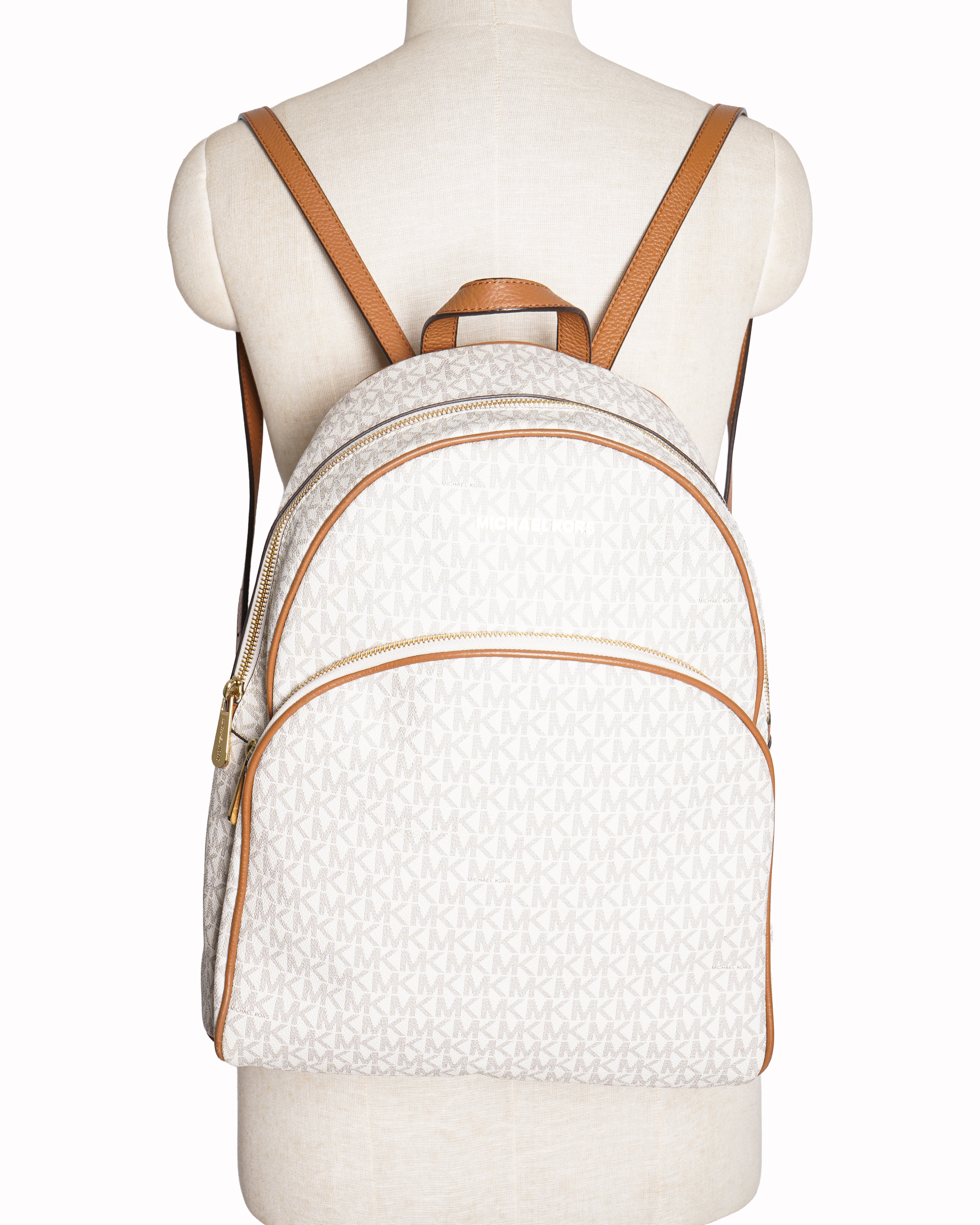 New Michael Kors Backpack In Monogram Canvas & Leather