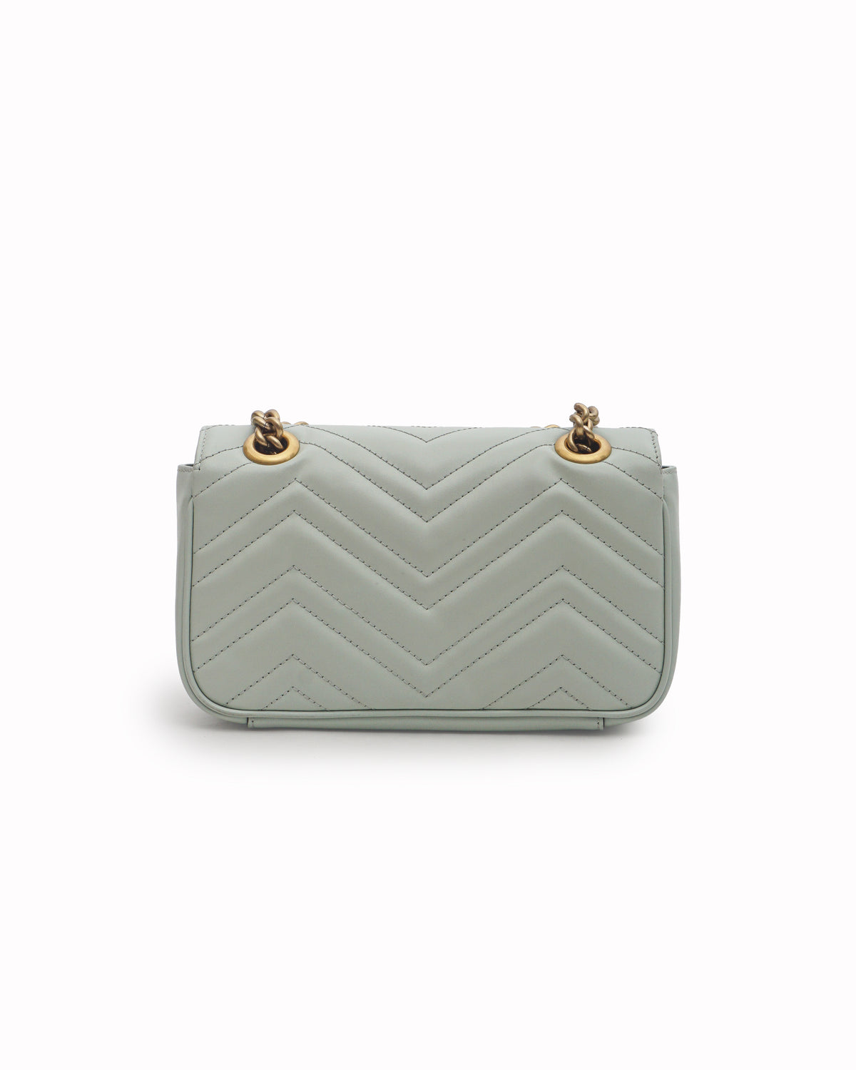 Gucci Mint Green Matelassé Leather GG Marmont Small Flap Bag