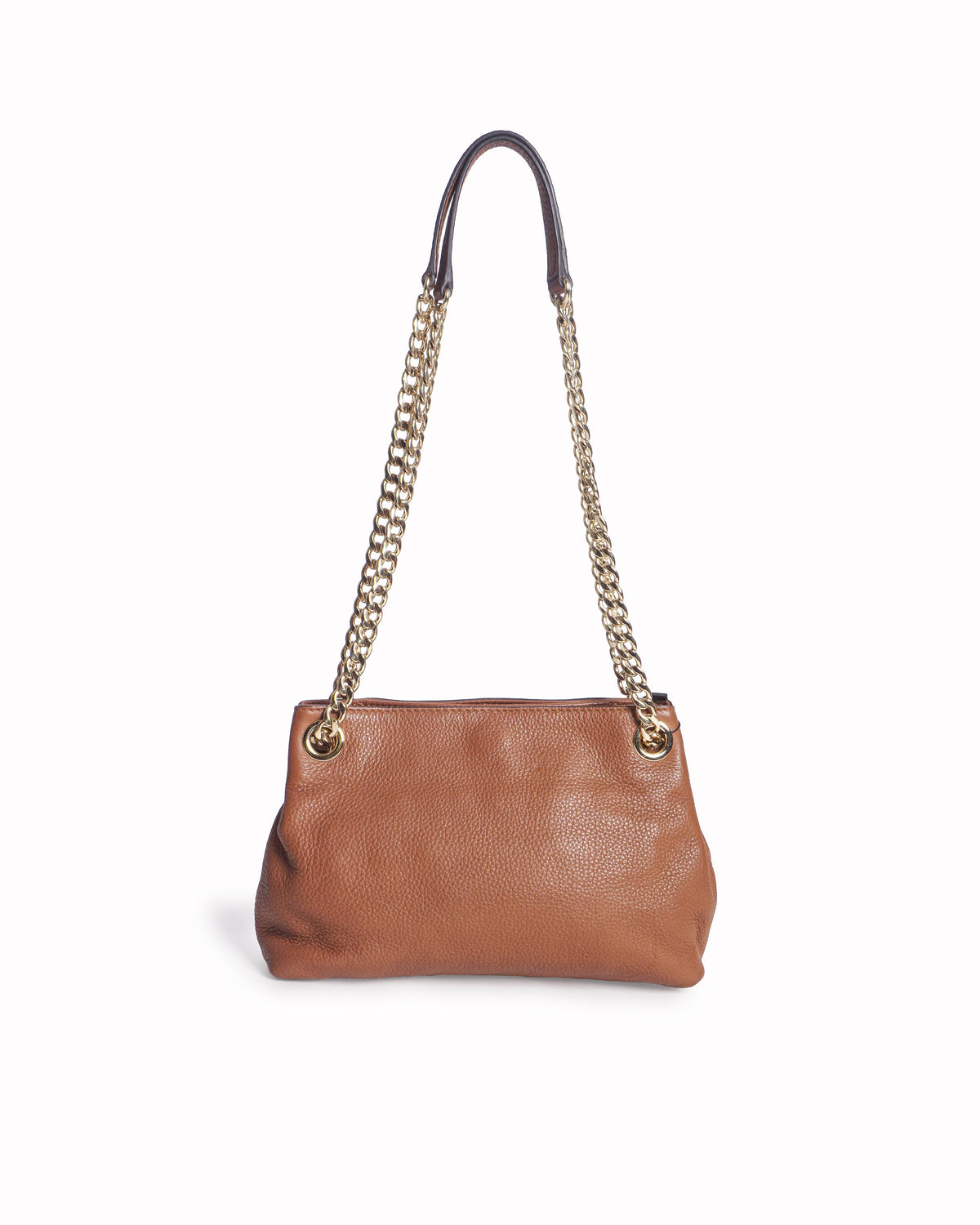Michael Kors Brown Pebbled Leather Jet Set Chain Tote