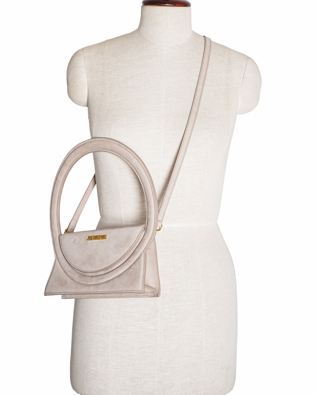 Jacquemus Le Sac Rond Leather Shoulder Bag In Suede