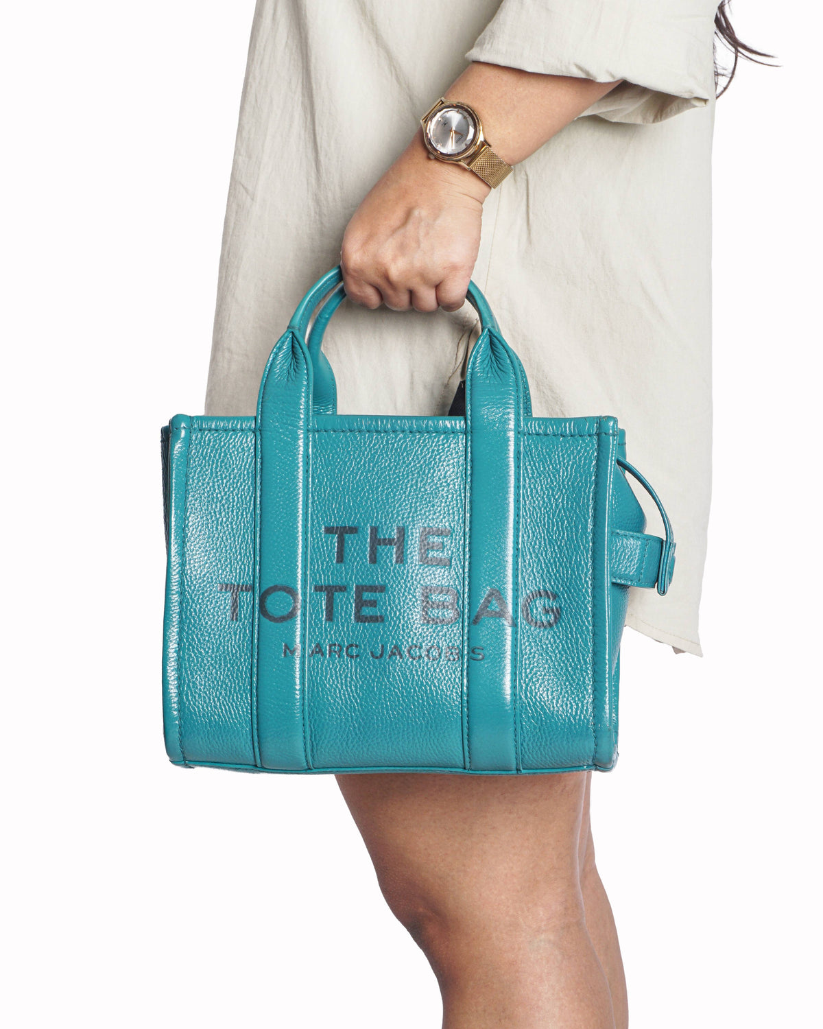 Marc Jacobs Teal Green Leather Tote Bag