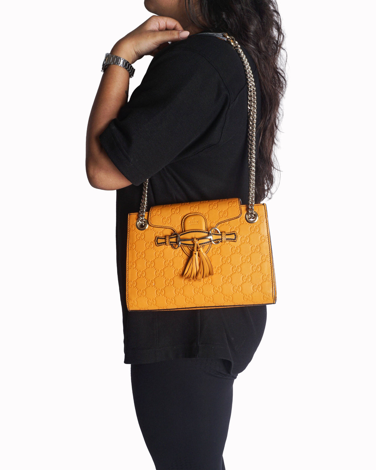 Gucci Orange Guccissima Leather Emily Shoulder Bag