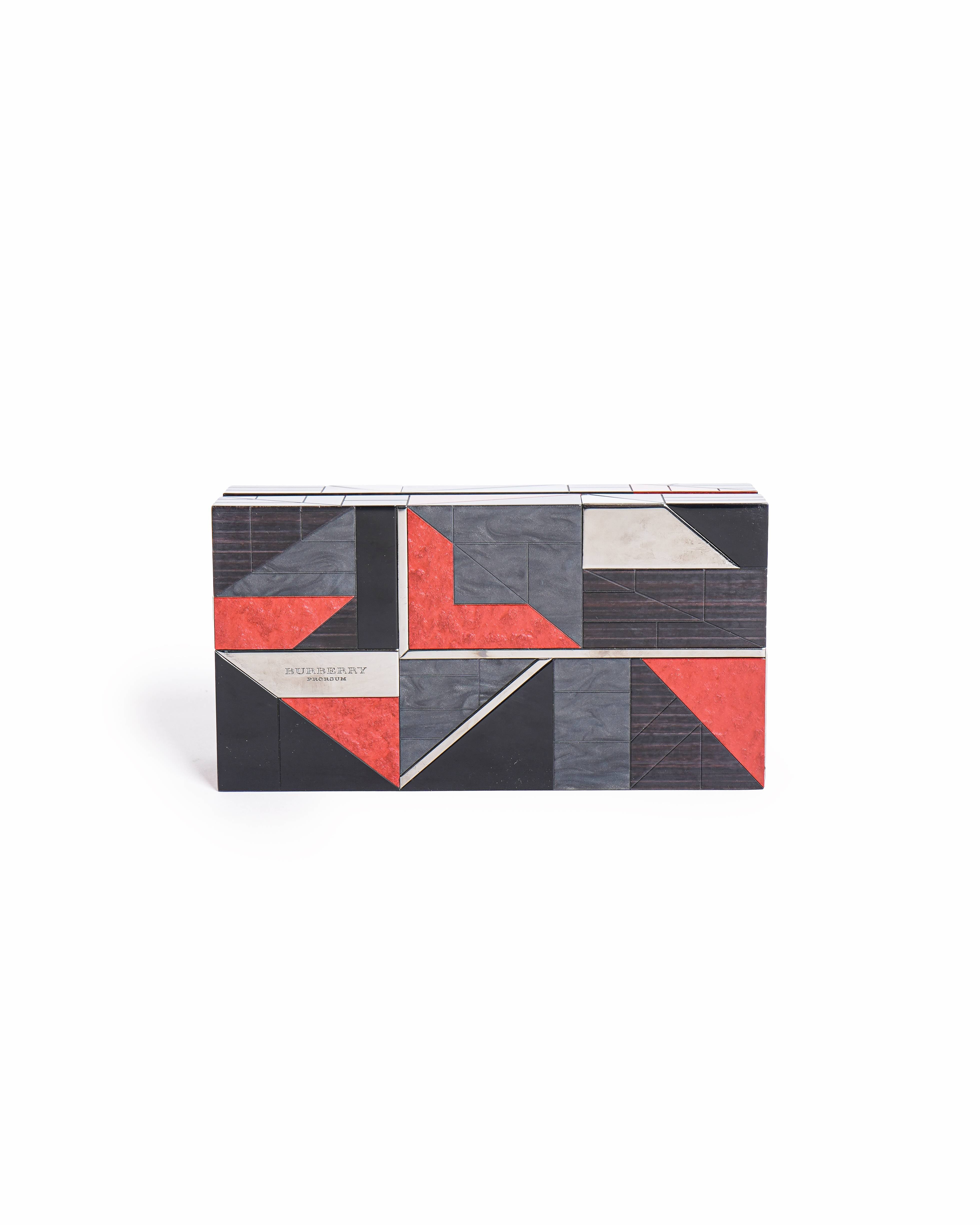 Burberry Geometric Mosaic Acrylic Box Clutch