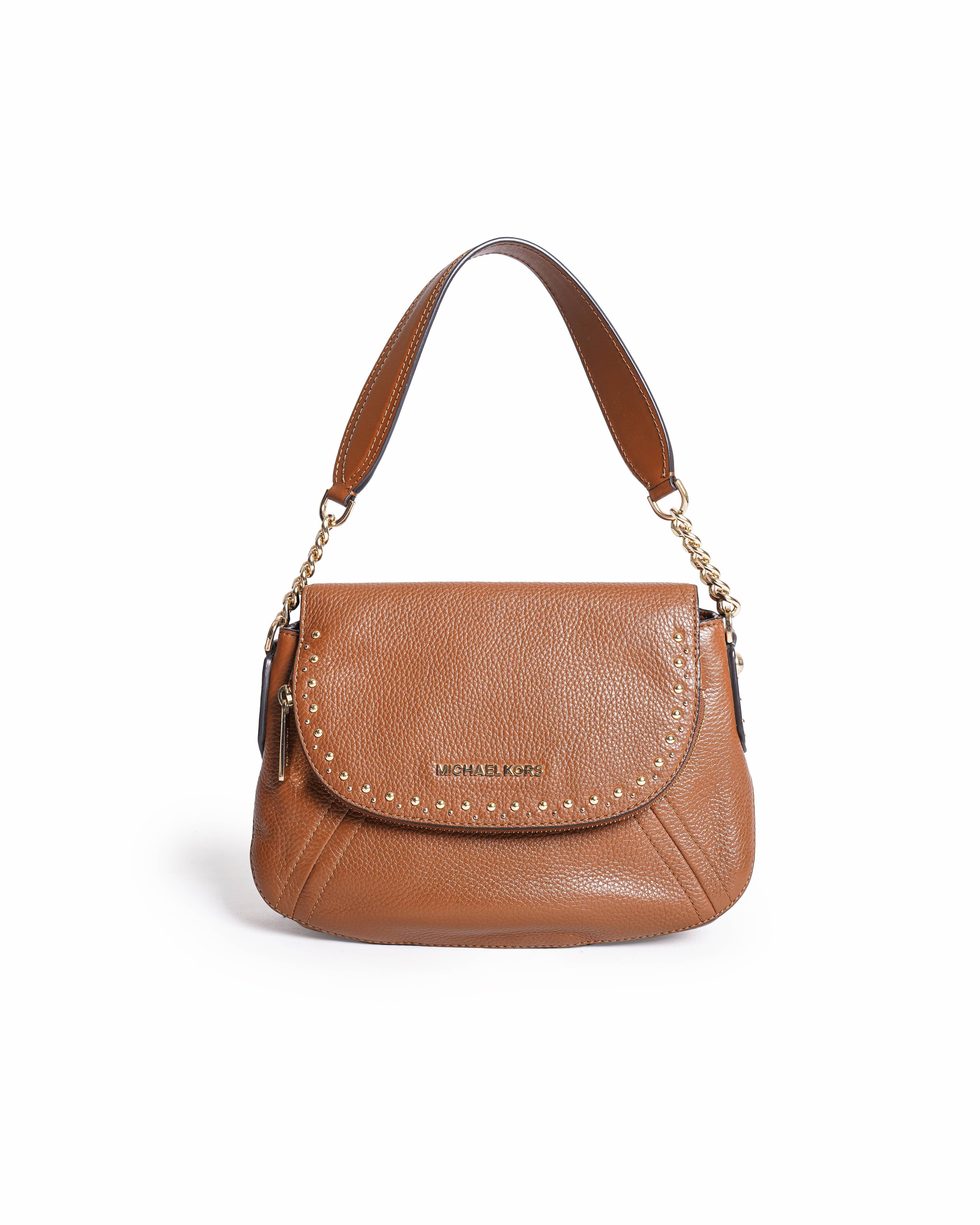 Michael Kors Aria Studded Medium Leather Shoulder Bag