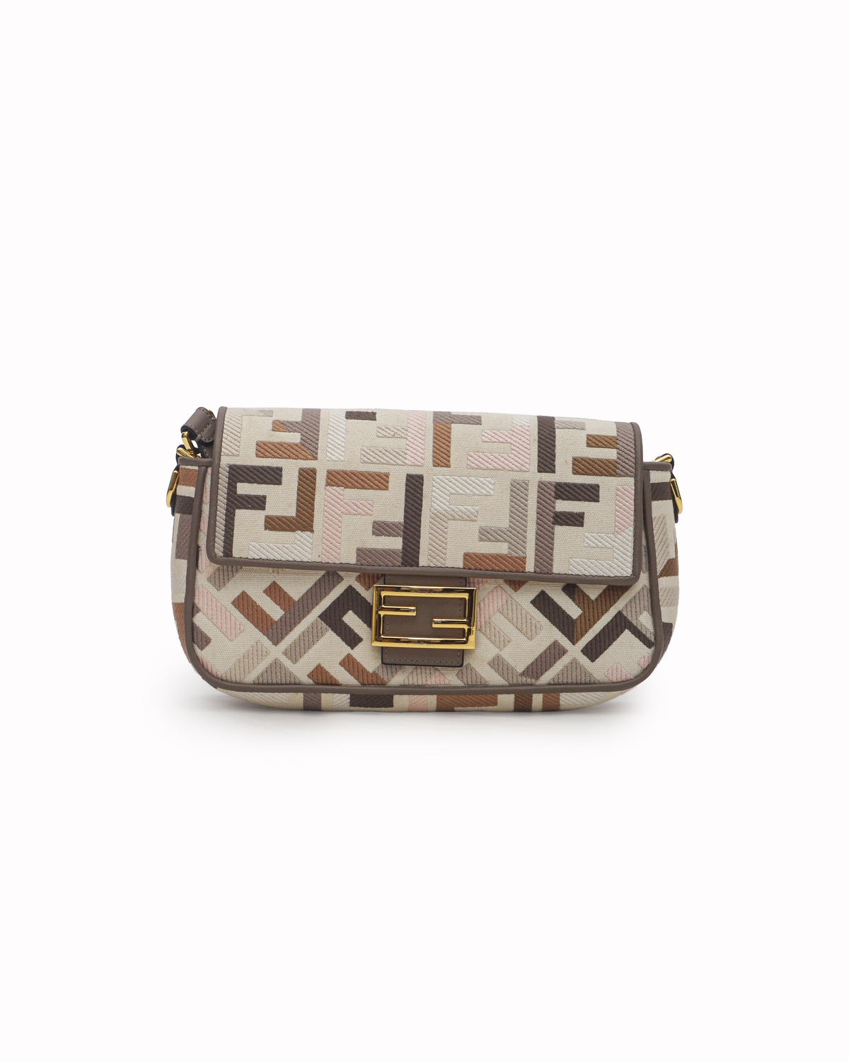 Fendi Multicolor Embroidered Zucca FF Baguette Bag